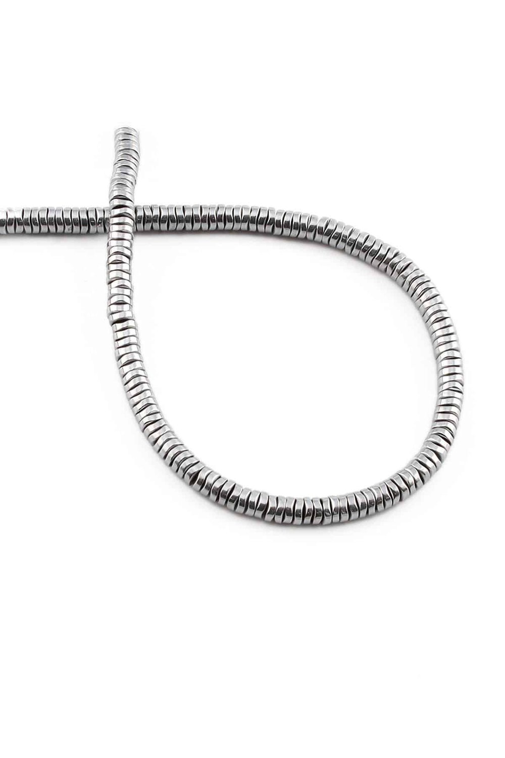 Hematite Natural Stone Shiny Cylinder 4x1mm String Of Beads