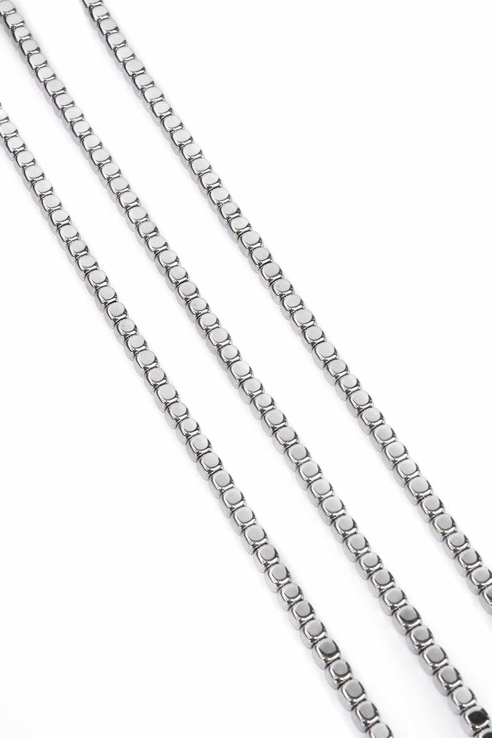 Hematite Natural Stone Shiny Cylinder 4x4mm String Of Beads
