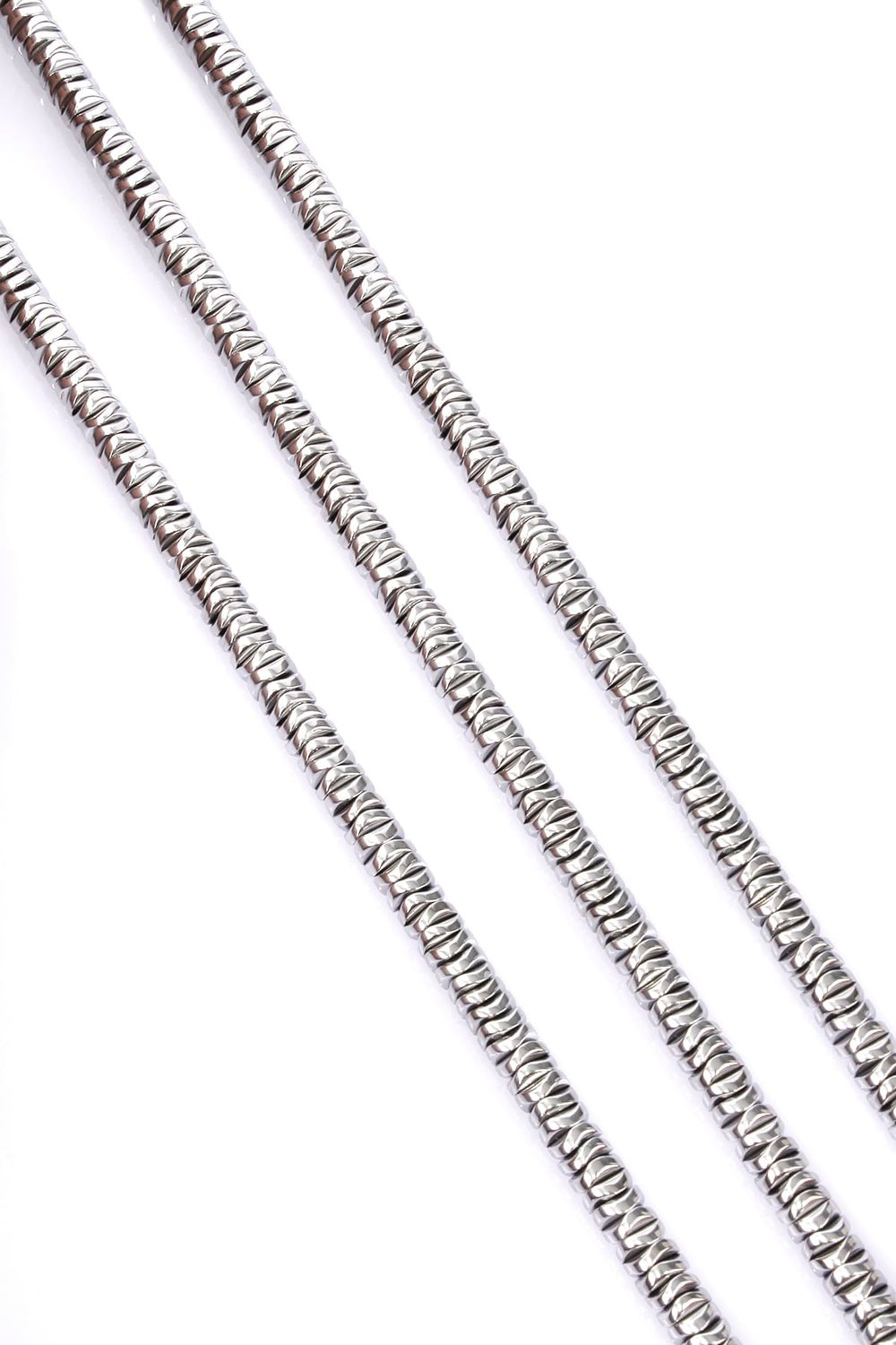 Hematite Natural Stone Shiny Cylinder 6x1mm String Of Beads