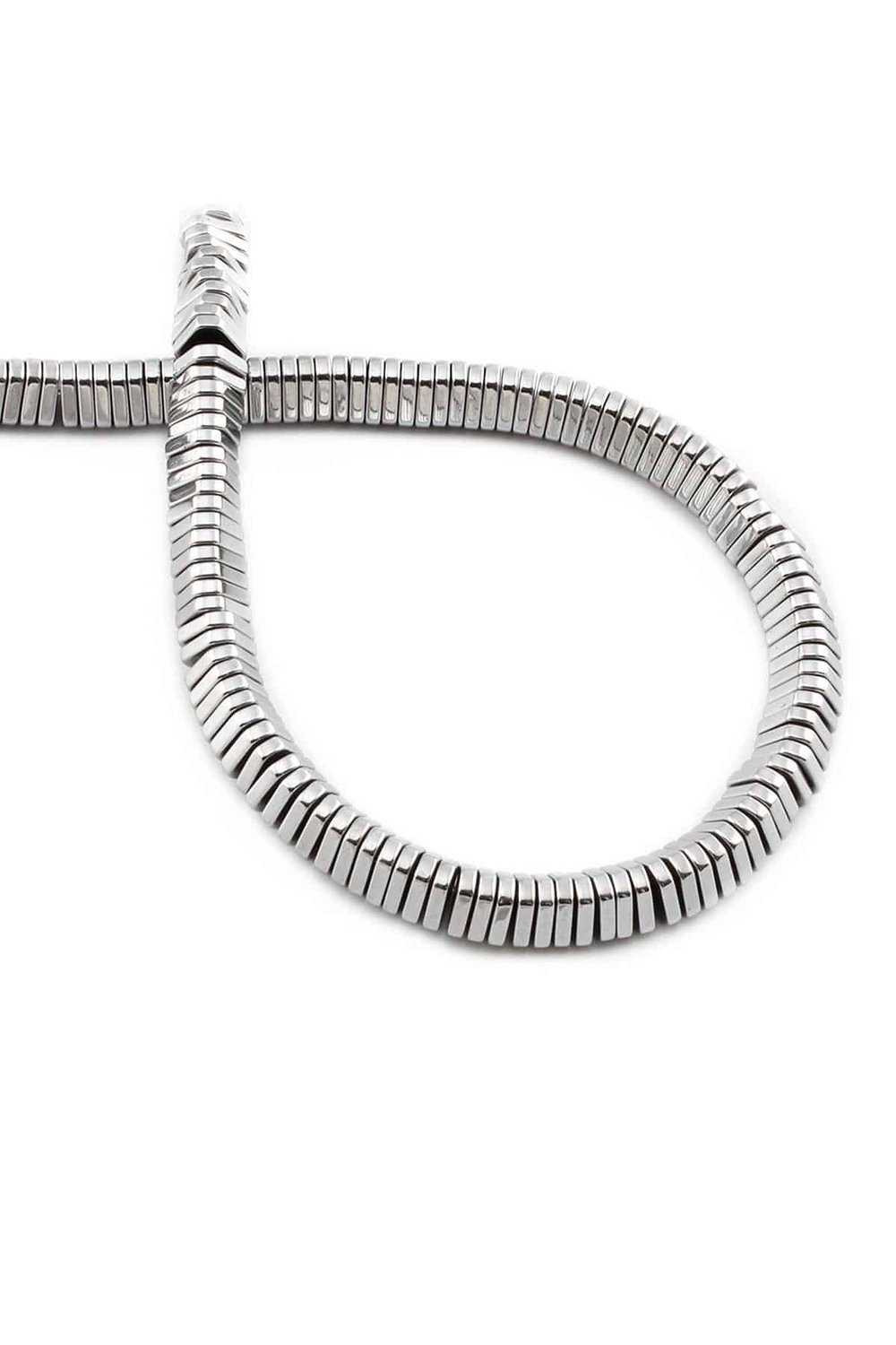 Hematite Natural Stone Shiny Cylinder 6x1mm String Of Beads