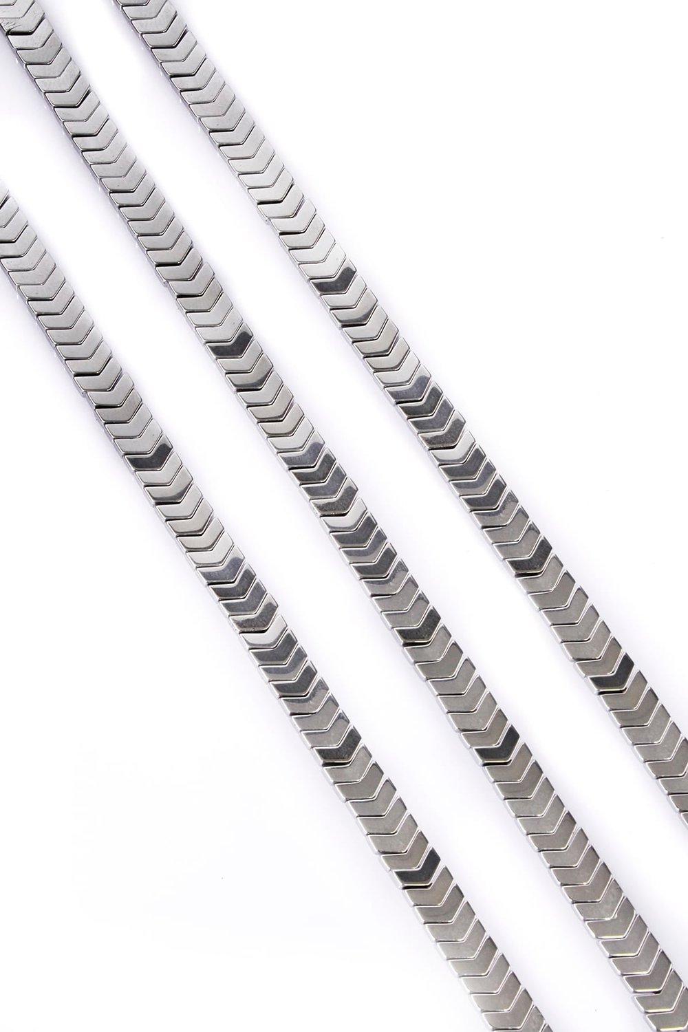 Hematit Taşı Çavuş Kesim Parlak Gümüş 6x2mm Doğal Taş Dizi