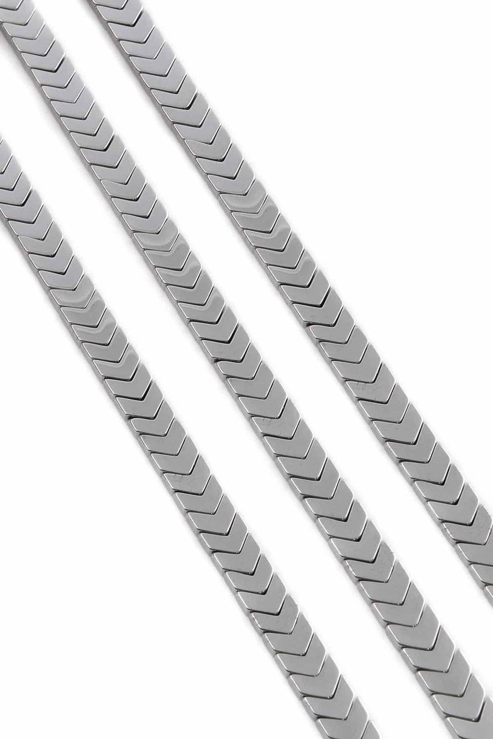 Hematit Taşı Çavuş Kesim Parlak Gümüş 8x3mm Doğal Taş Dizi