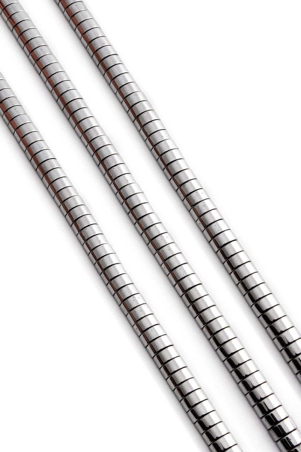Hematit Taşı Bombeli Kesim Parlak Gümüş 6x2mm Doğal Taş Dizi