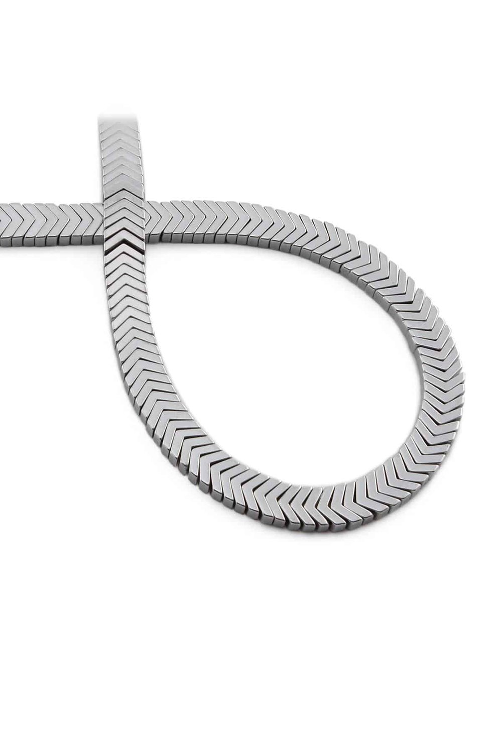 Hematite Natural Stone Shiny Cylinder Sergeant Cut 7x1mm String Of Beads