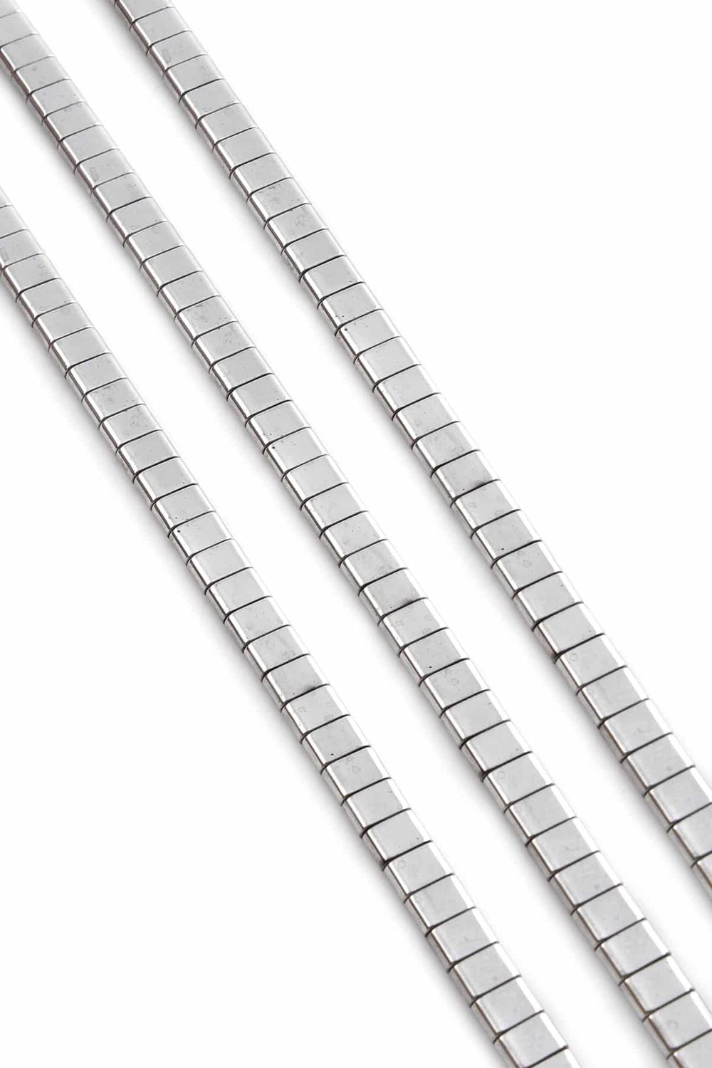 Hematit Taşı Yassı Kesim Parlak Gümüş 6x4mm Doğal Taş Dizi