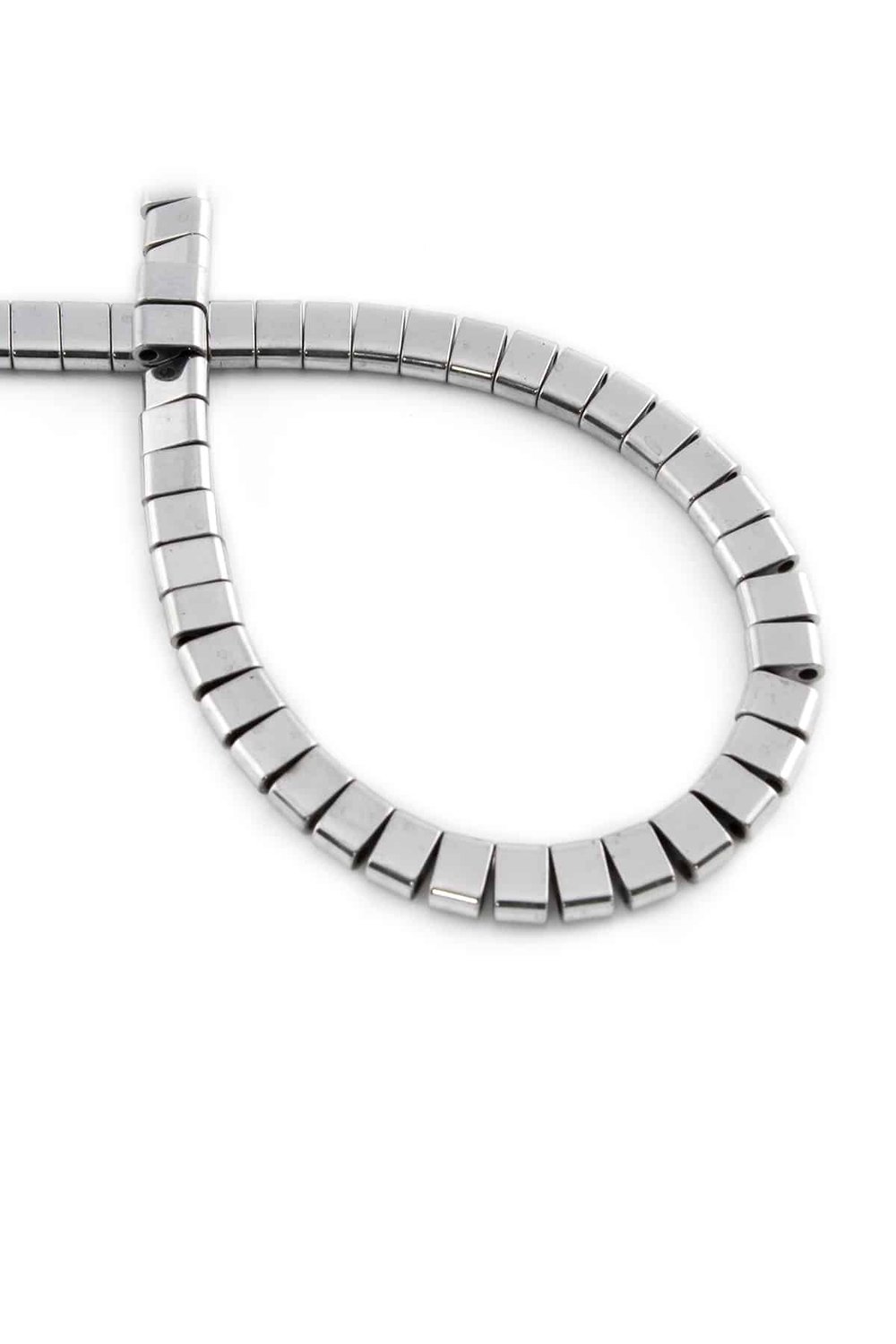 Hematit Taşı Yassı Kesim Parlak Gümüş 6x4mm Doğal Taş Dizi