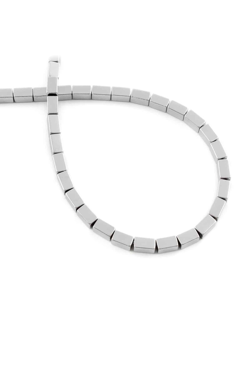 Hematite Natural Stone Shiny Cylinder Rectangular Cut 3x5mm String Of Beads