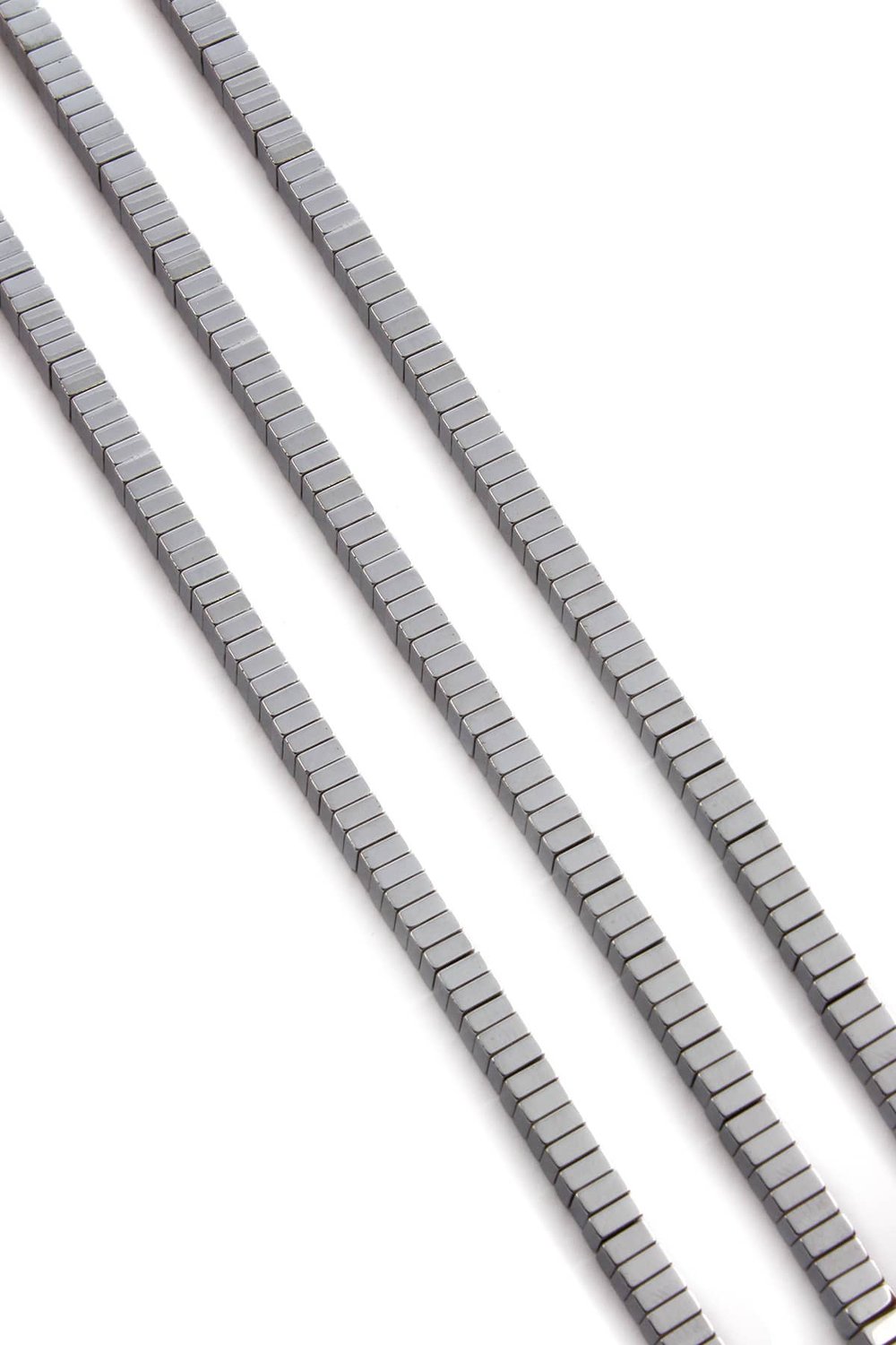 Hematit Taşı Kare Kesim Parlak Gümüş 4x2mm Doğal Taş Dizi