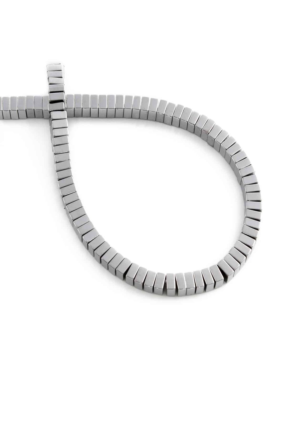 Hematit Taşı Kare Kesim Parlak Gümüş 4x2mm Doğal Taş Dizi