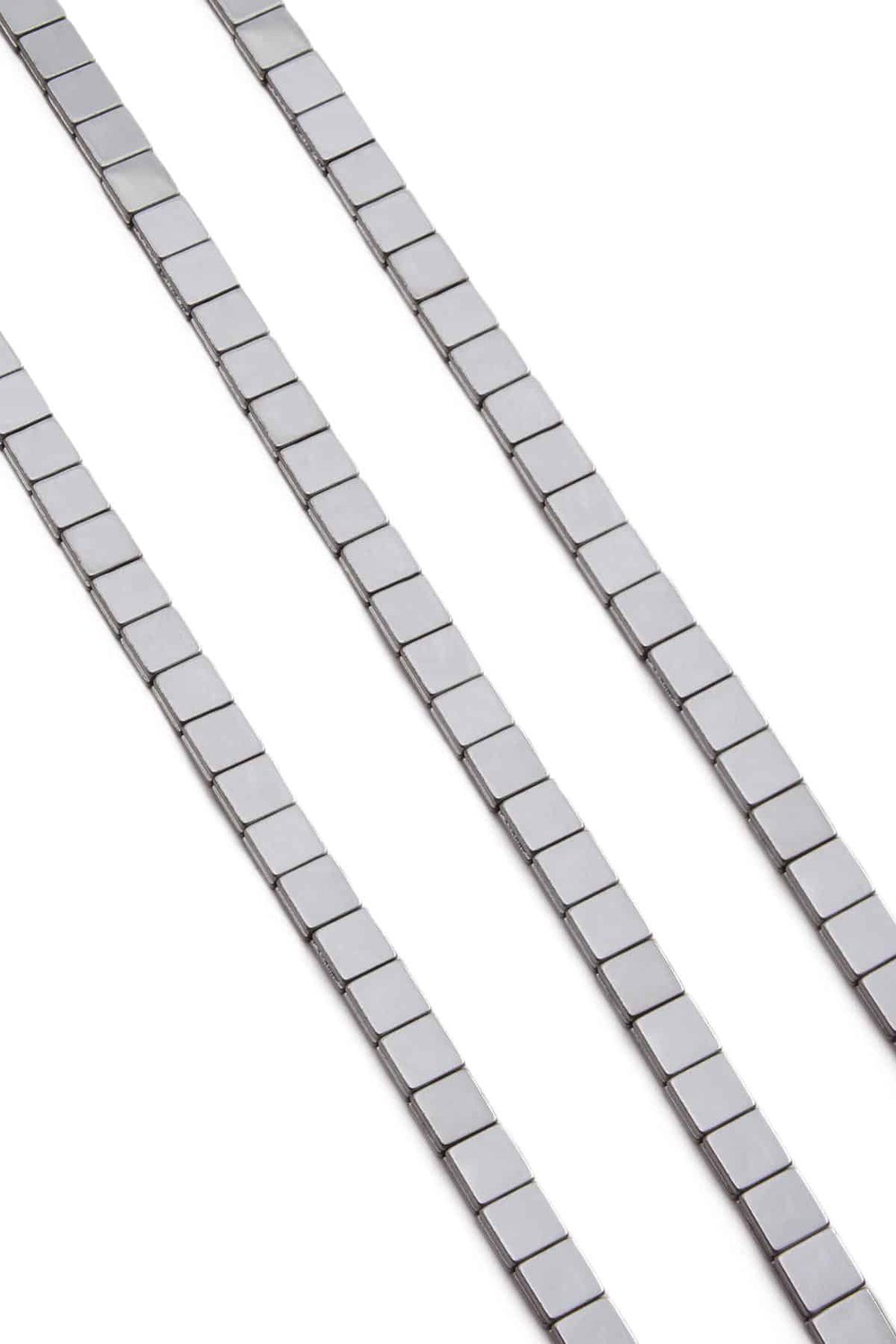Hematite Natural Stone Shiny Cylinder Square Cut 6x6mm String Of Beads
