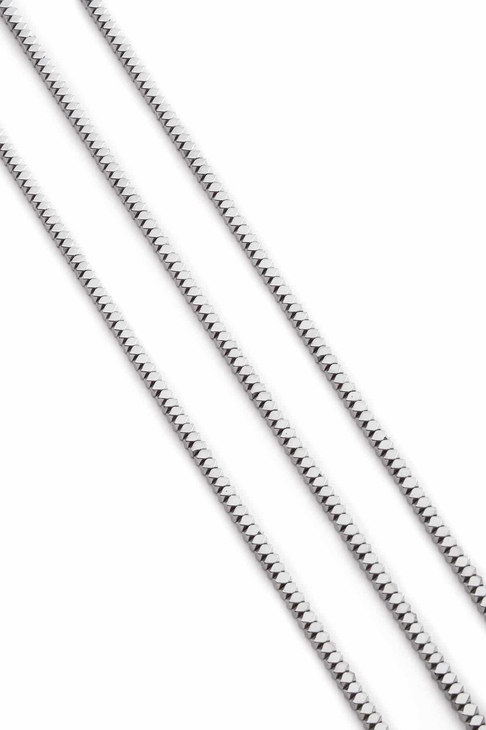 Hematit Taşı Rondela Kesim Parlak Gümüş 3x2mm Doğal Taş Dizi
