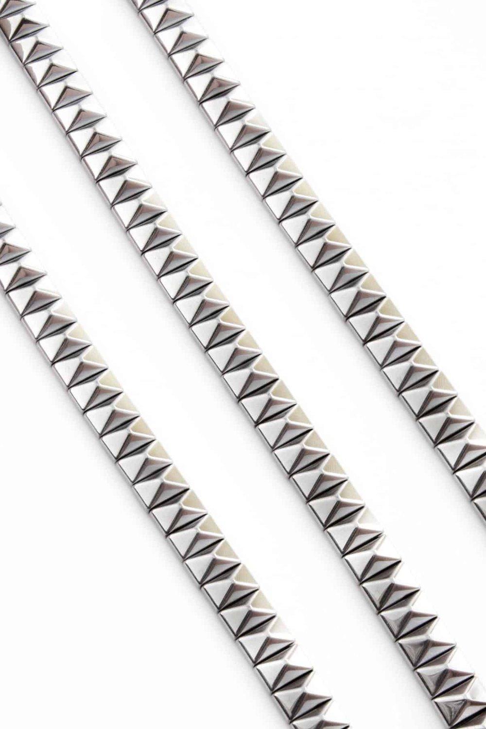Hematite Natural Stone Shiny Cylinder Pyramid Cut 8x5mm String Of Beads