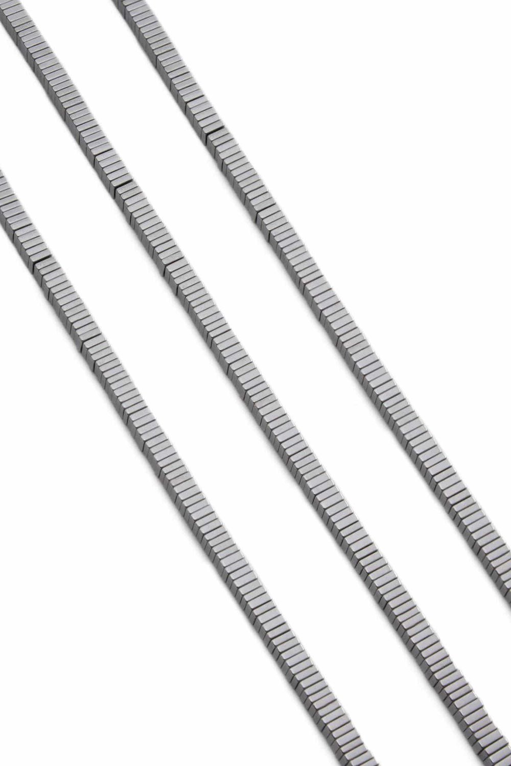 Hematite Natural Stone Shiny Cylinder Washer Cut 4x1mm String Of Beads