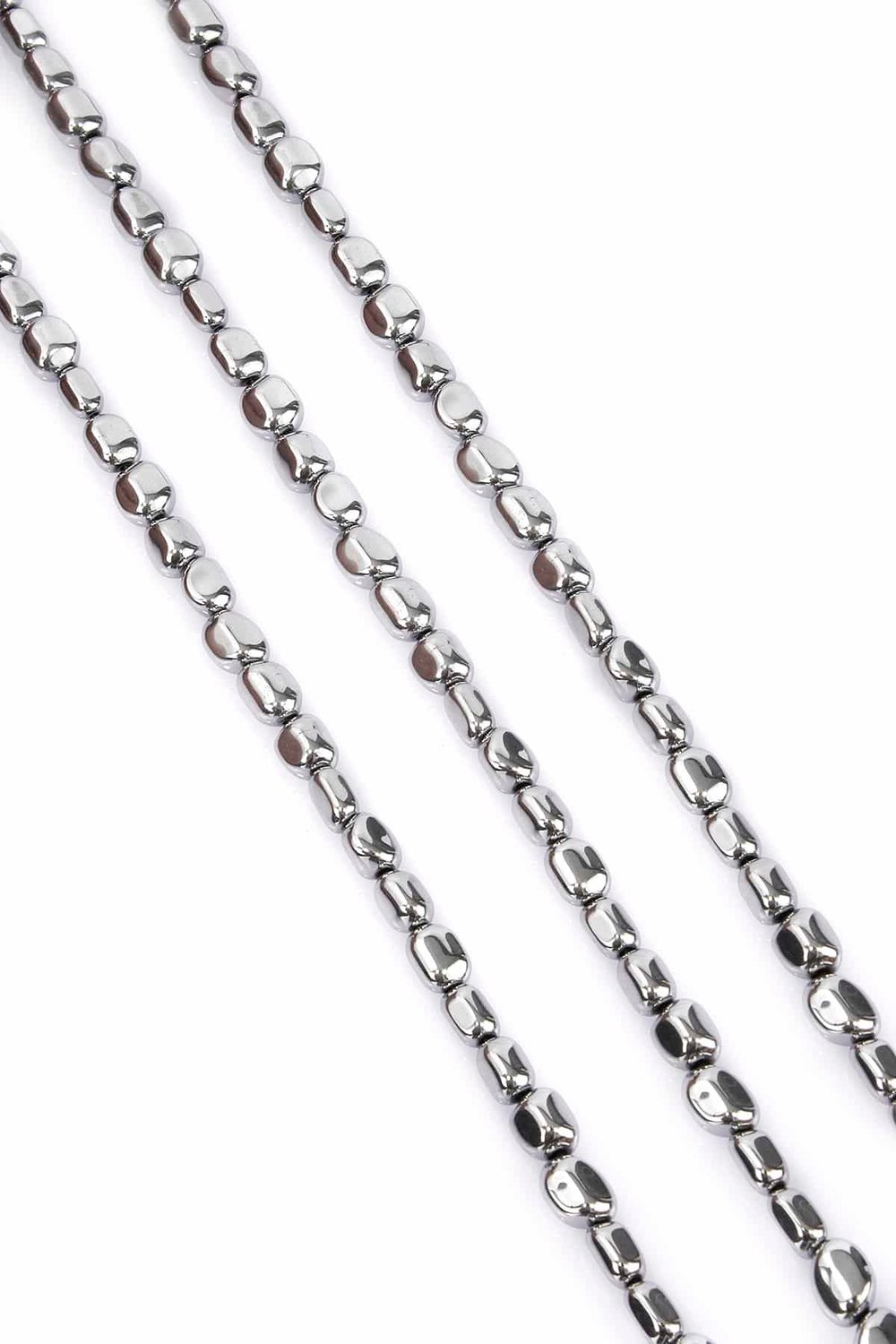 Hematit Taşı Tımbıl Kesim Parlak Gümüş 5x6mm Doğal Taş Dizi