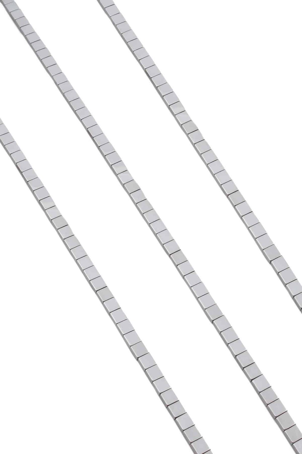 Hematit Taşı Yassı Kesim Parlak Gümüş 4x4mm Doğal Taş Dizi