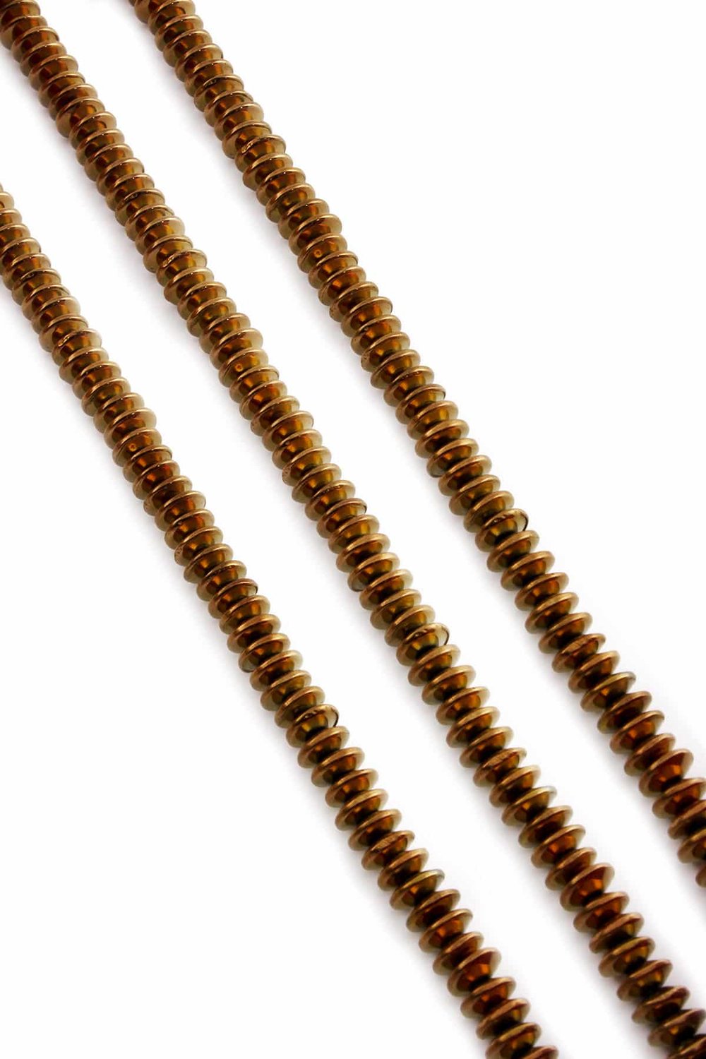 Hematit Taşı Rondela Kesim Parlak Kahverengi 6x3mm Doğal Taş Dizi