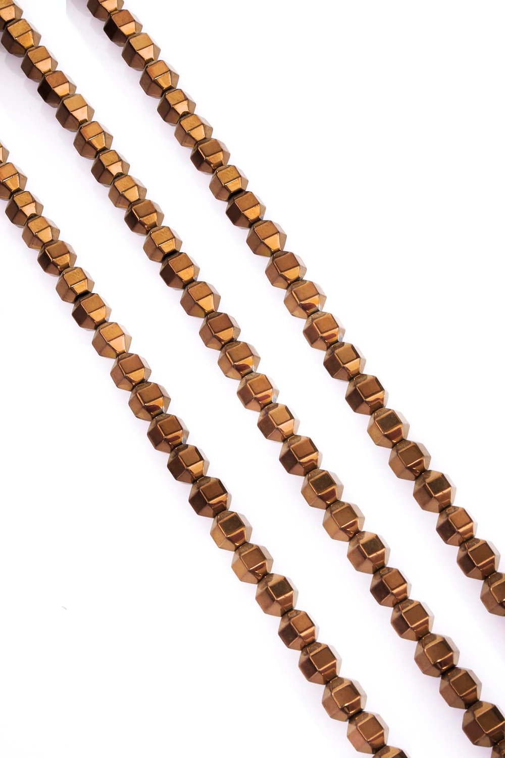 Hematite Natural Stone Shiny Brown Special Cut 8x8mm String Of Beads