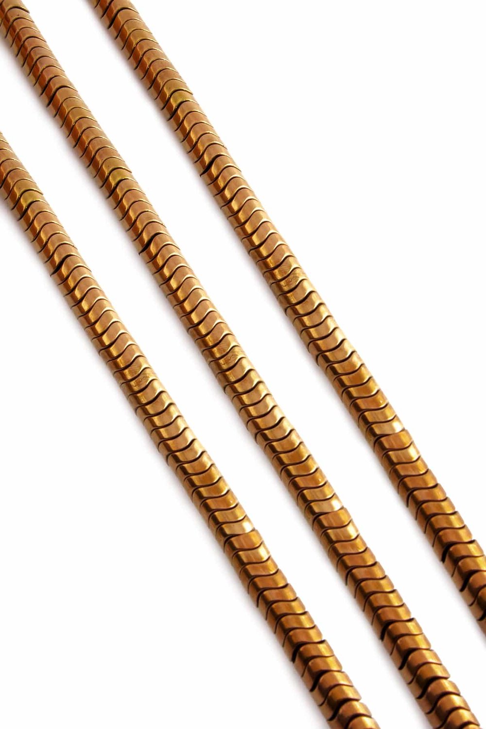 Hematite Natural Stone Shiny Brown Washer Cut 6x2mm String Of Beads