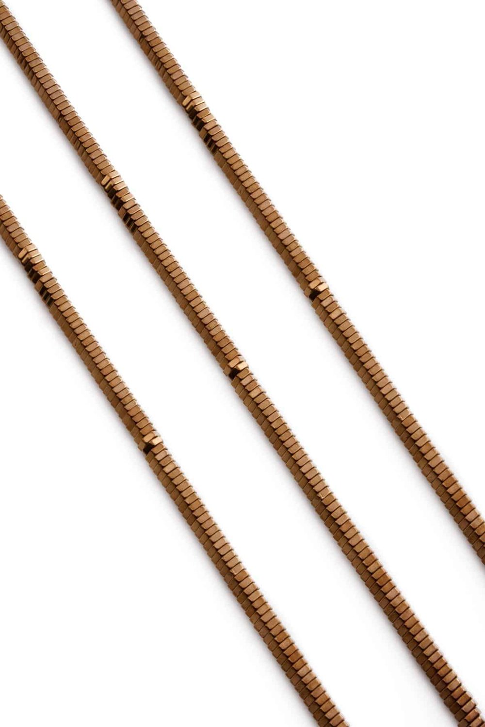 Hematit Taşı Altıgen Kesim Parlak Kahverengi 4x1mm Doğal Taş Dizi