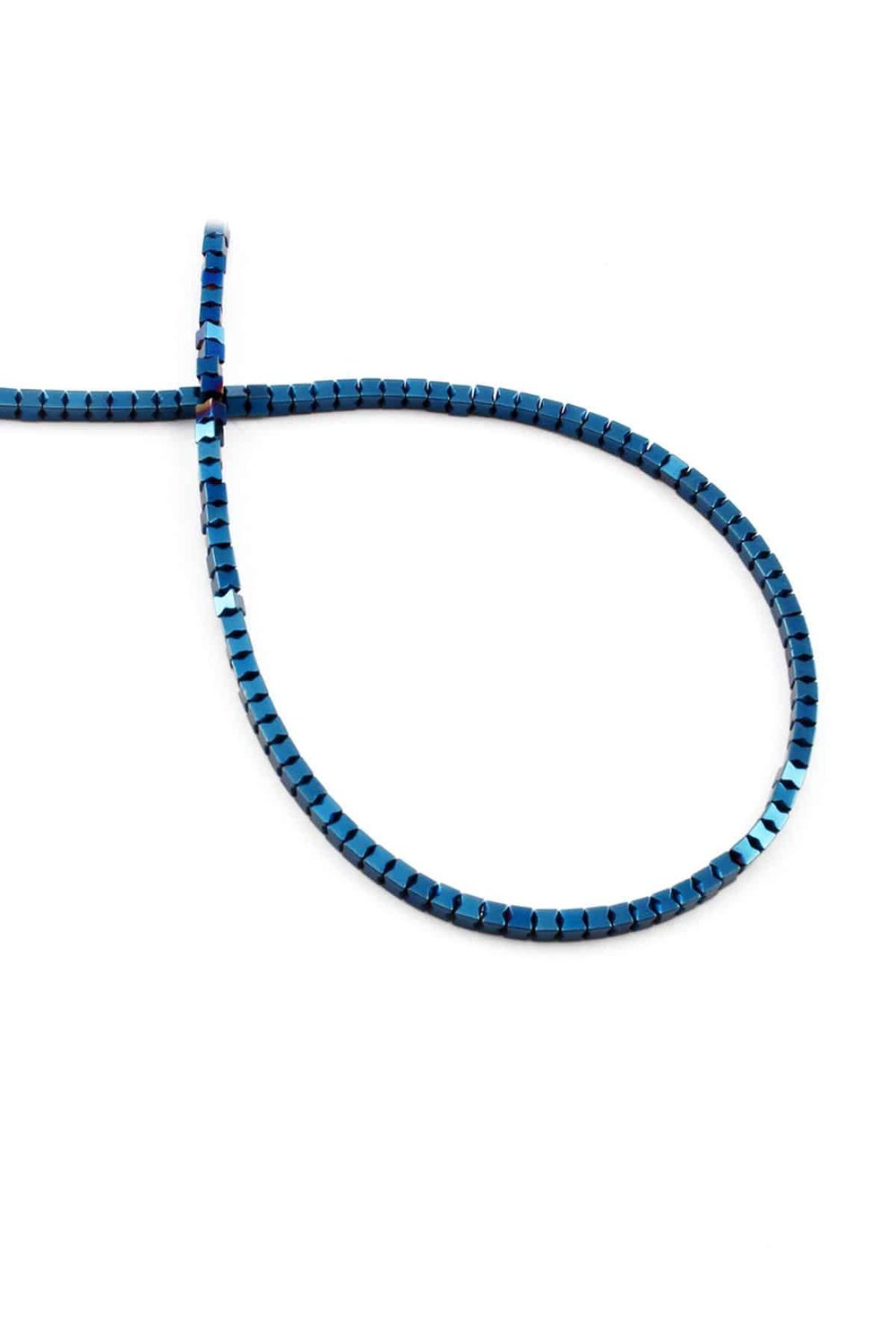 Hematit Taşı Fiyonk Kesim Parlak Mavi 2x2mm Doğal Taş Dizi