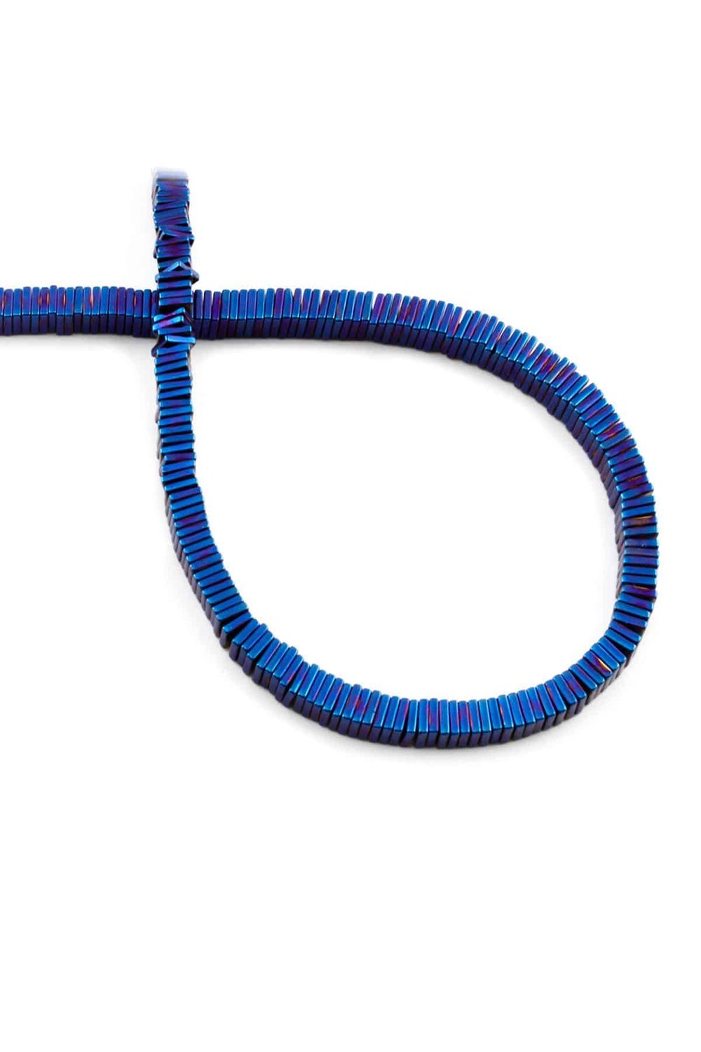 Hematite Natural Stone Shiny Blue 4x1mm String Of Beads