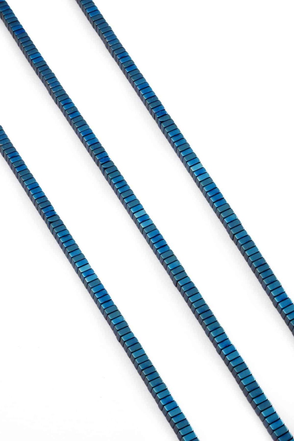 Hematit Taşı Kare Kesim Parlak Mavi 4x2mm Doğal Taş Dizi
