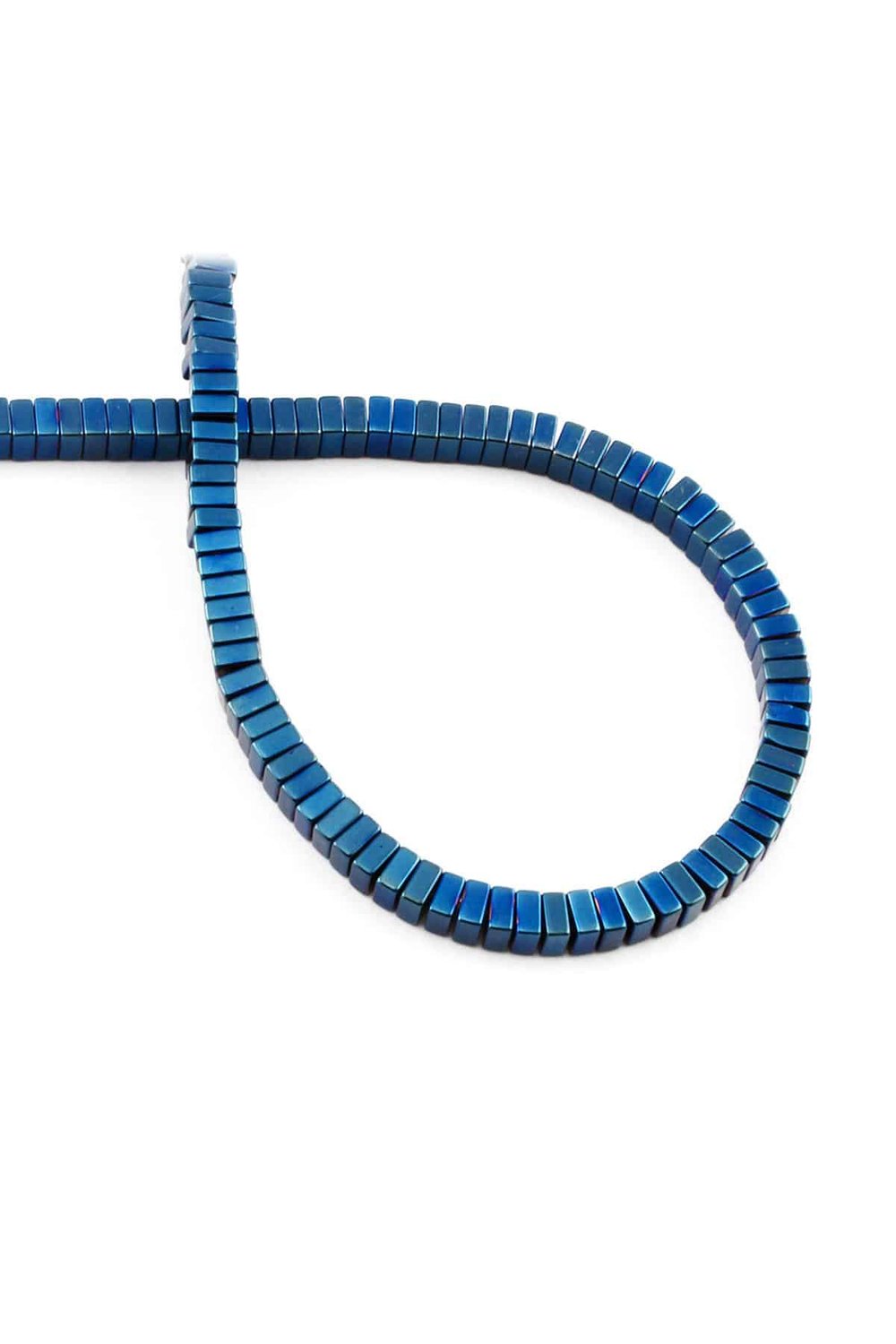 Hematit Taşı Kare Kesim Parlak Mavi 4x2mm Doğal Taş Dizi