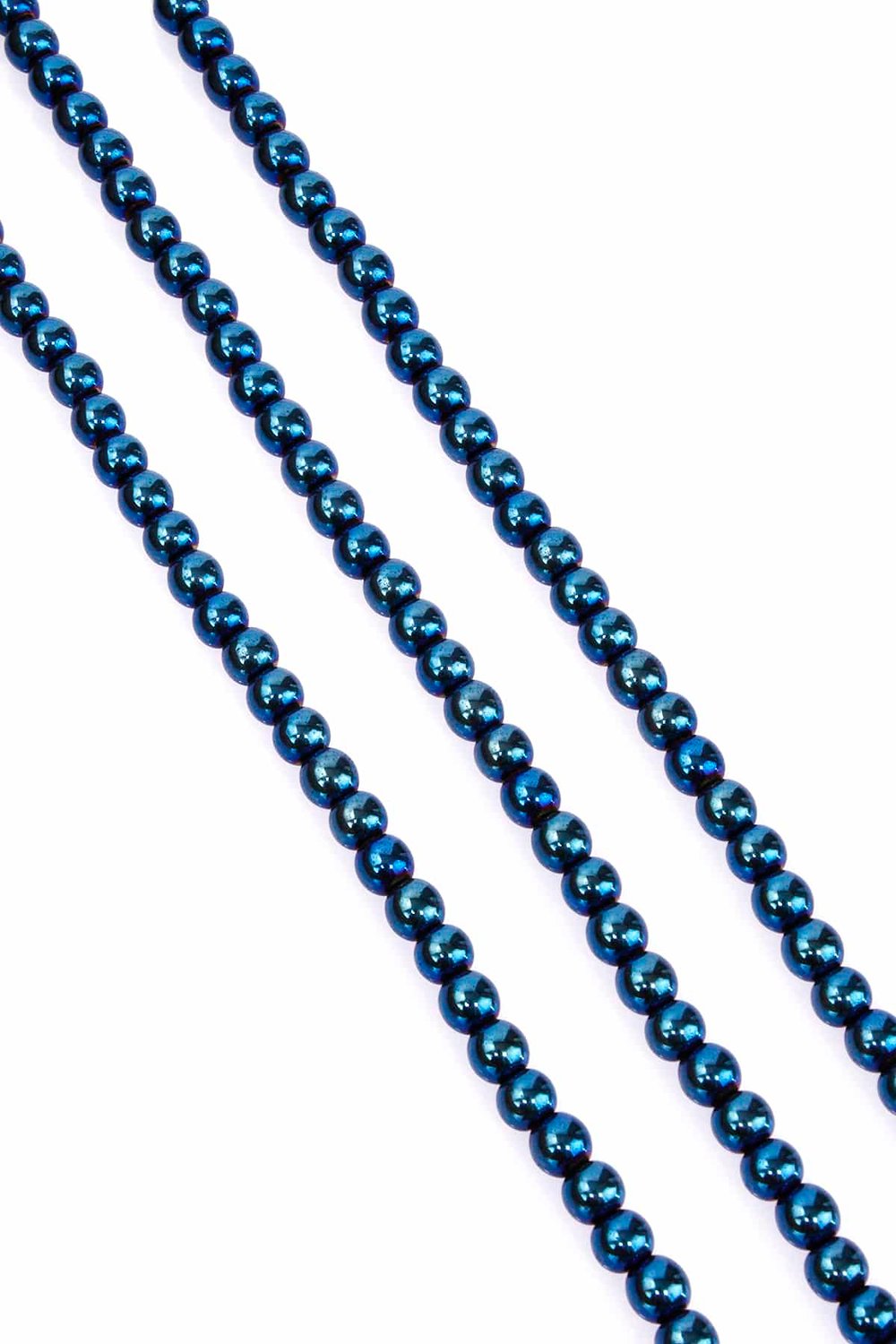 Hematite Natural Stone Shiny Blue 6mm String Of Beads