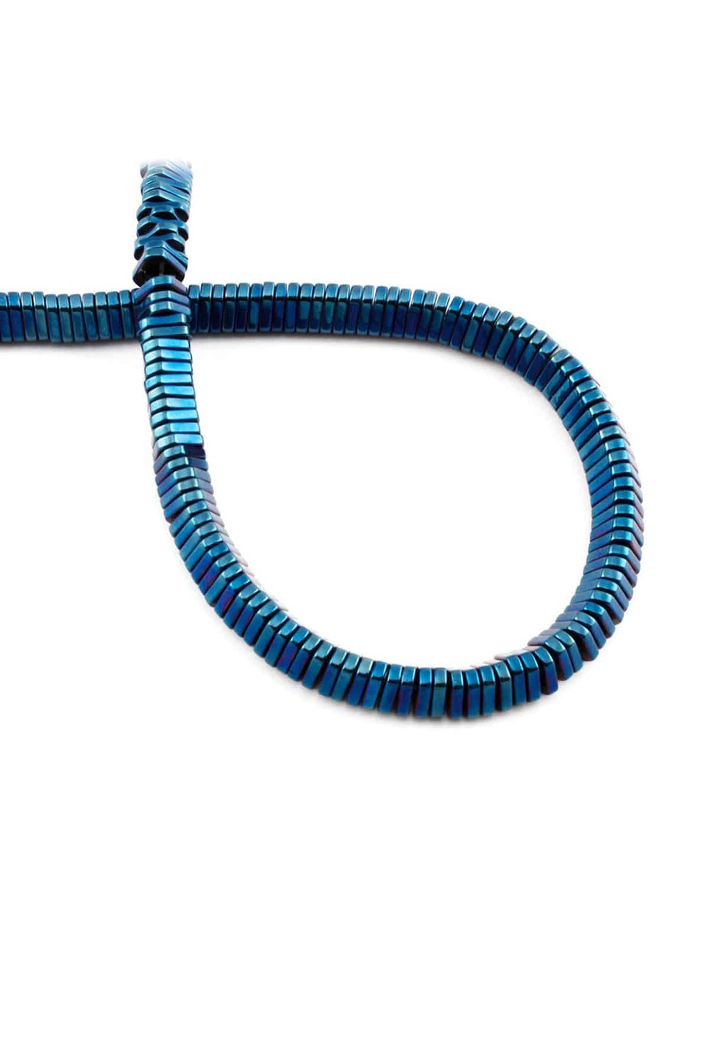 Hematite Natural Stone Shiny Blue 6x1mm String Of Beads