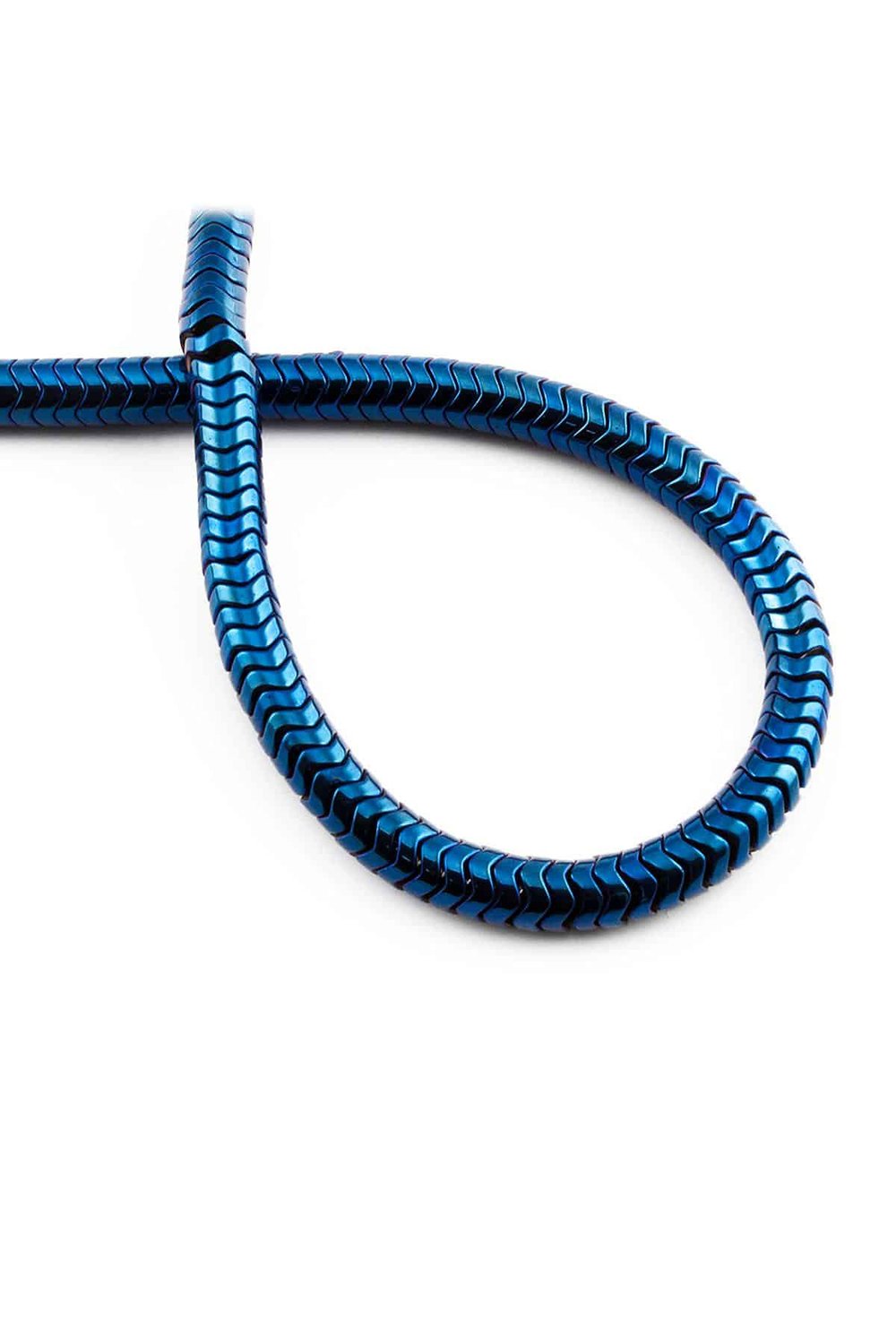 Hematit Taşı Dalgalı Kesim Parlak Mavi 6x2mm Doğal Taş Dizi