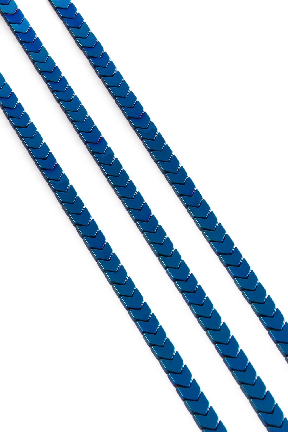 Hematit Taşı Çavuş Kesim Parlak Mavi 6x3mm Doğal Taş Dizi