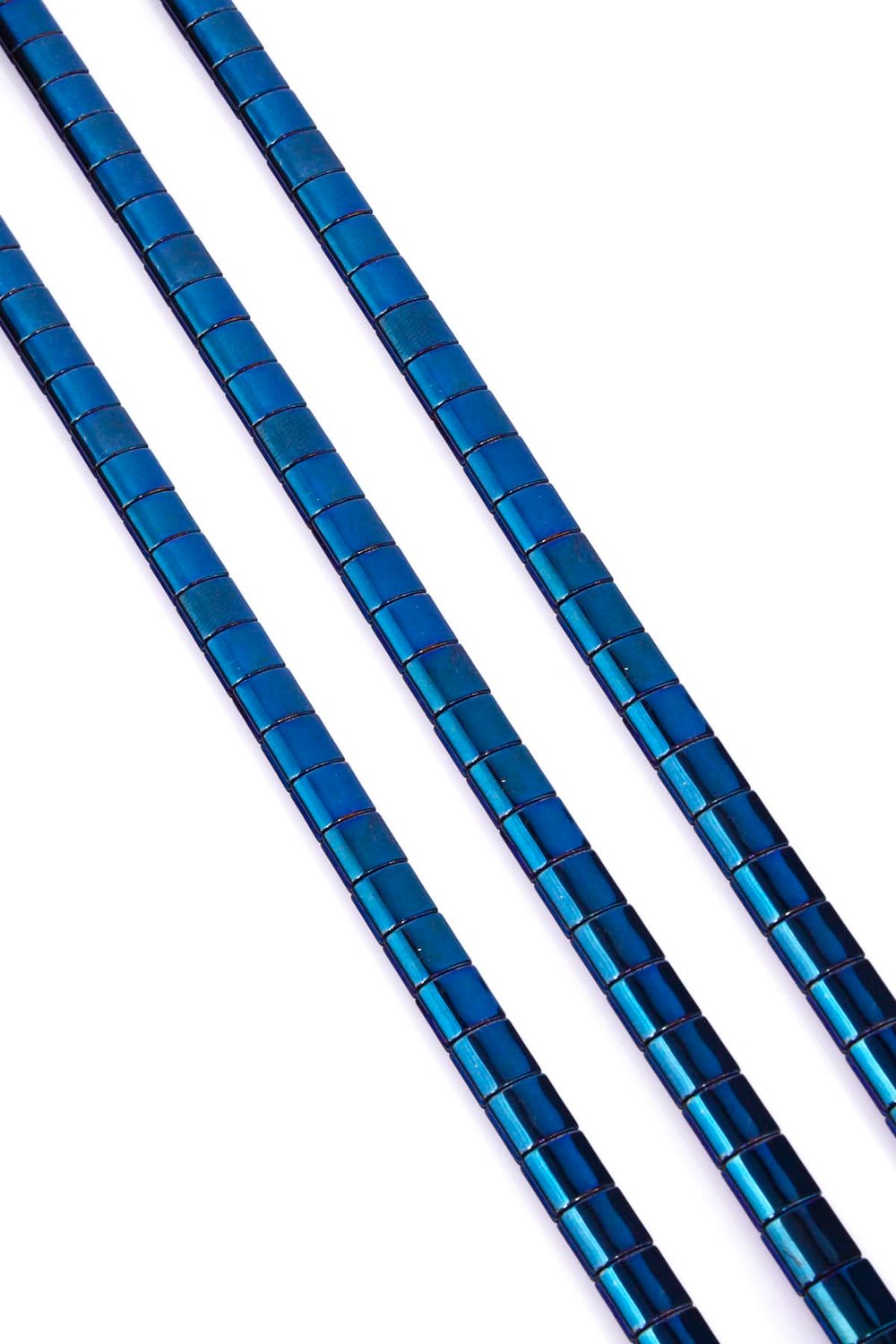 Hematite Natural Stone Shiny Blue 7x7mm String Of Beads