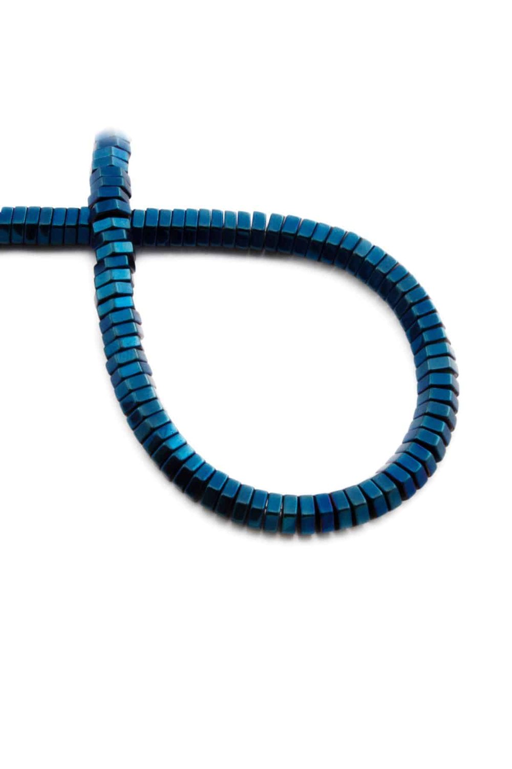 Hematit Taşı Altıgen Kesim Parlak Mavi 6x2mm Doğal Taş Dizi