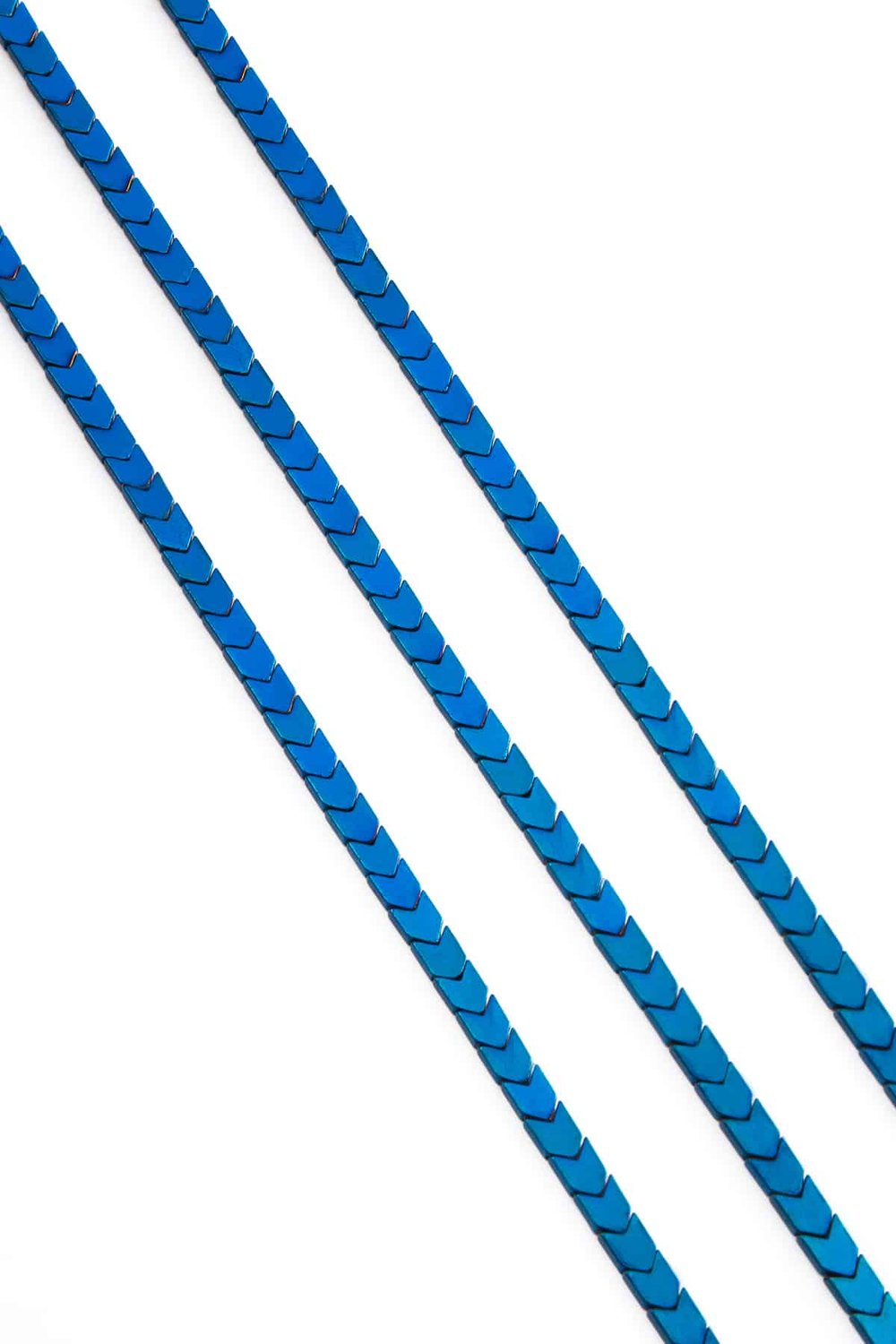 Hematit Taşı Çavuş Kesim Parlak Mavi 4x4mm Doğal Taş Dizi