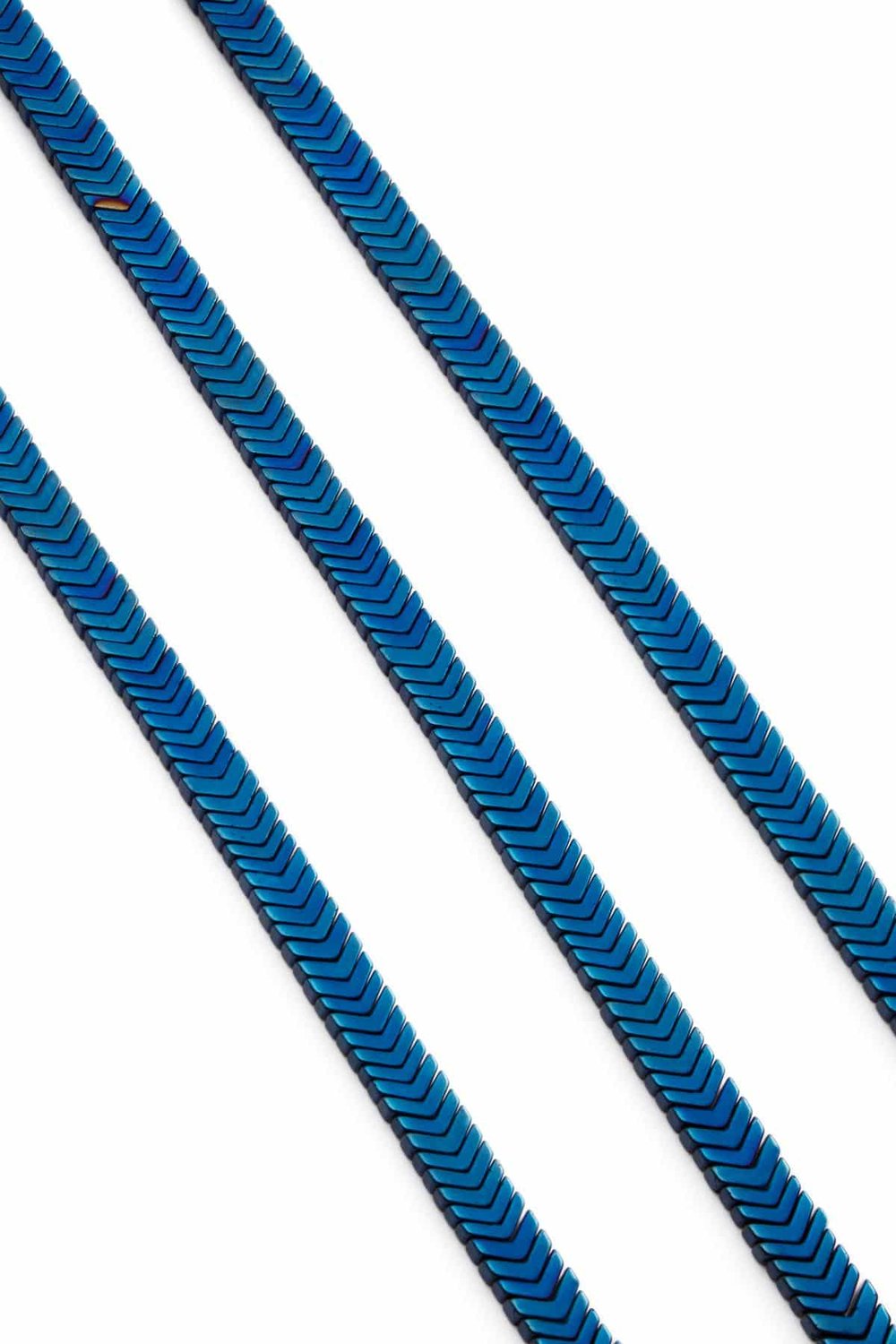 Hematite Natural Stone Shiny Blue Sergeant Cut 7x1mm String Of Beads