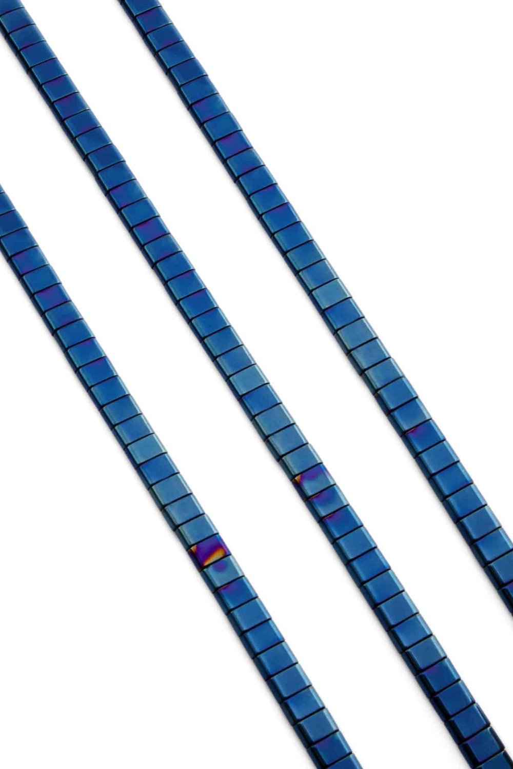 Hematit Taşı Yassı Kesim Parlak Mavi 6x4mm Doğal Taş Dizi