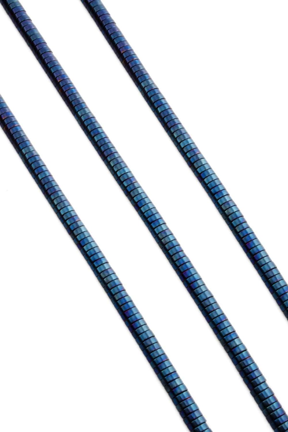 Hematit Taşı Bombeli Kesim Parlak Mavi 6x2mm Doğal Taş Dizi