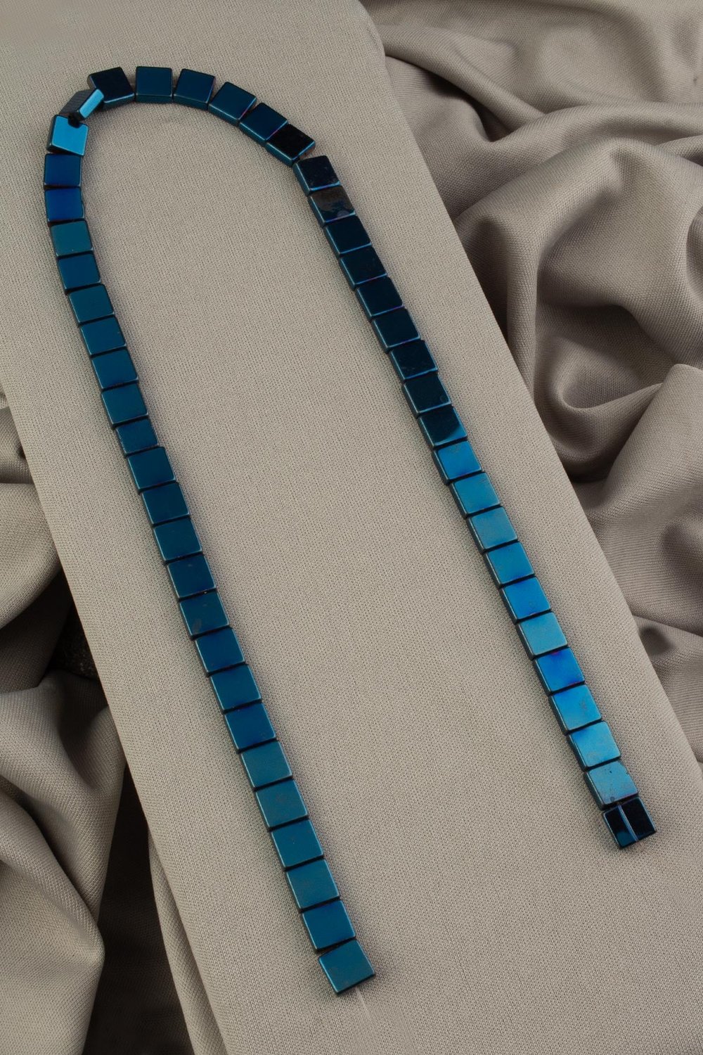 Hematit Doğal Taş Parlak Mavi Kare Kesim 8x8x3mm Dizi [AA]