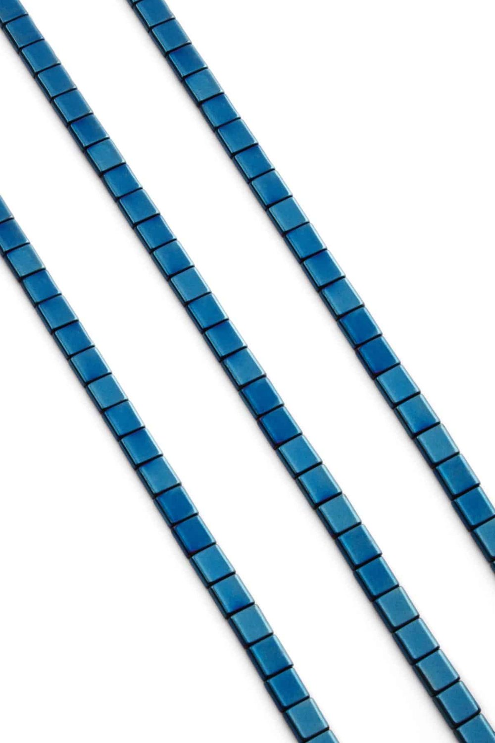 Hematit Taşı Kare Kesim Parlak Mavi 6x6mm Doğal Taş Dizi