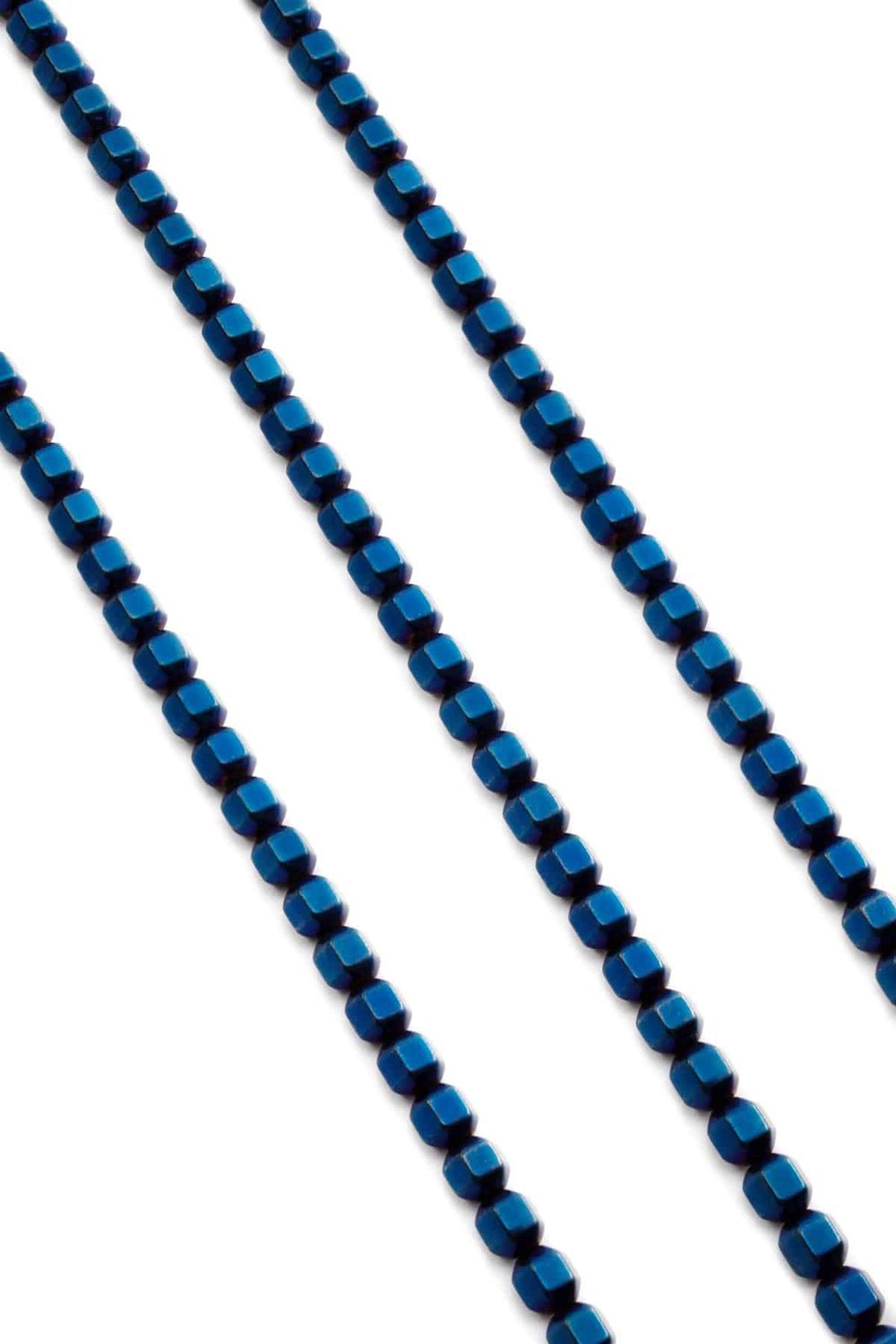 Hematit Taşı Özel Kesim Parlak Mavi 6x6mm Doğal Taş Dizi