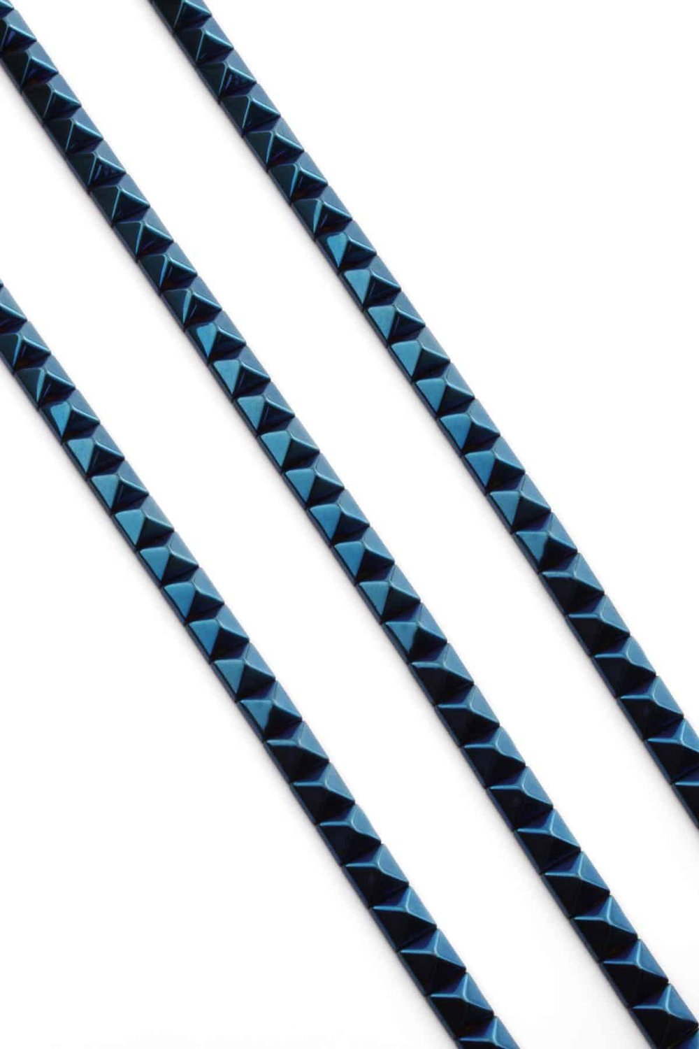 Hematit Taşı Kare Kesim Parlak Mavi 6x6mm Doğal Taş Dizi