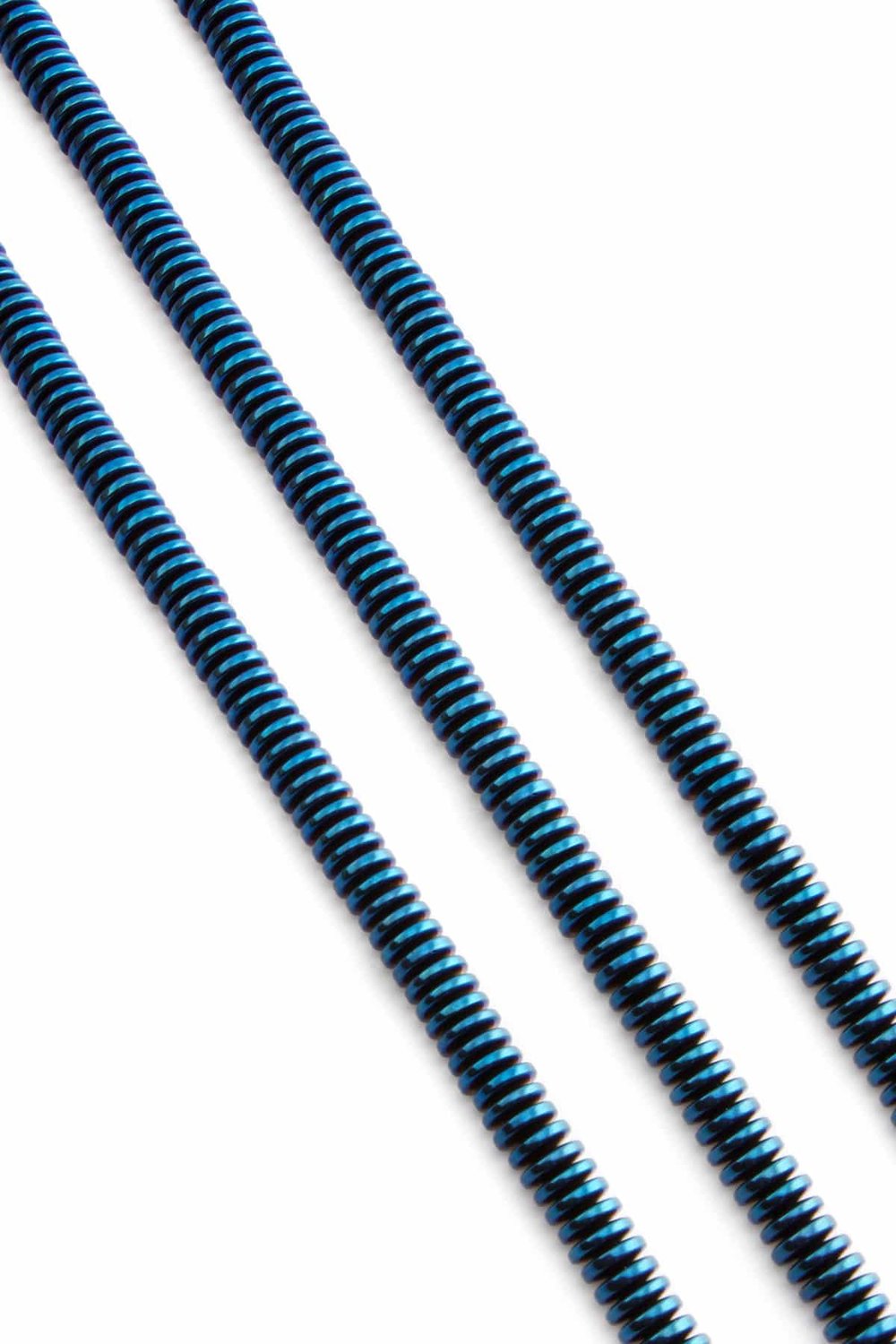 Hematit Taşı Rondela Kesim Parlak Mavi 6x1mm Doğal Taş Dizi
