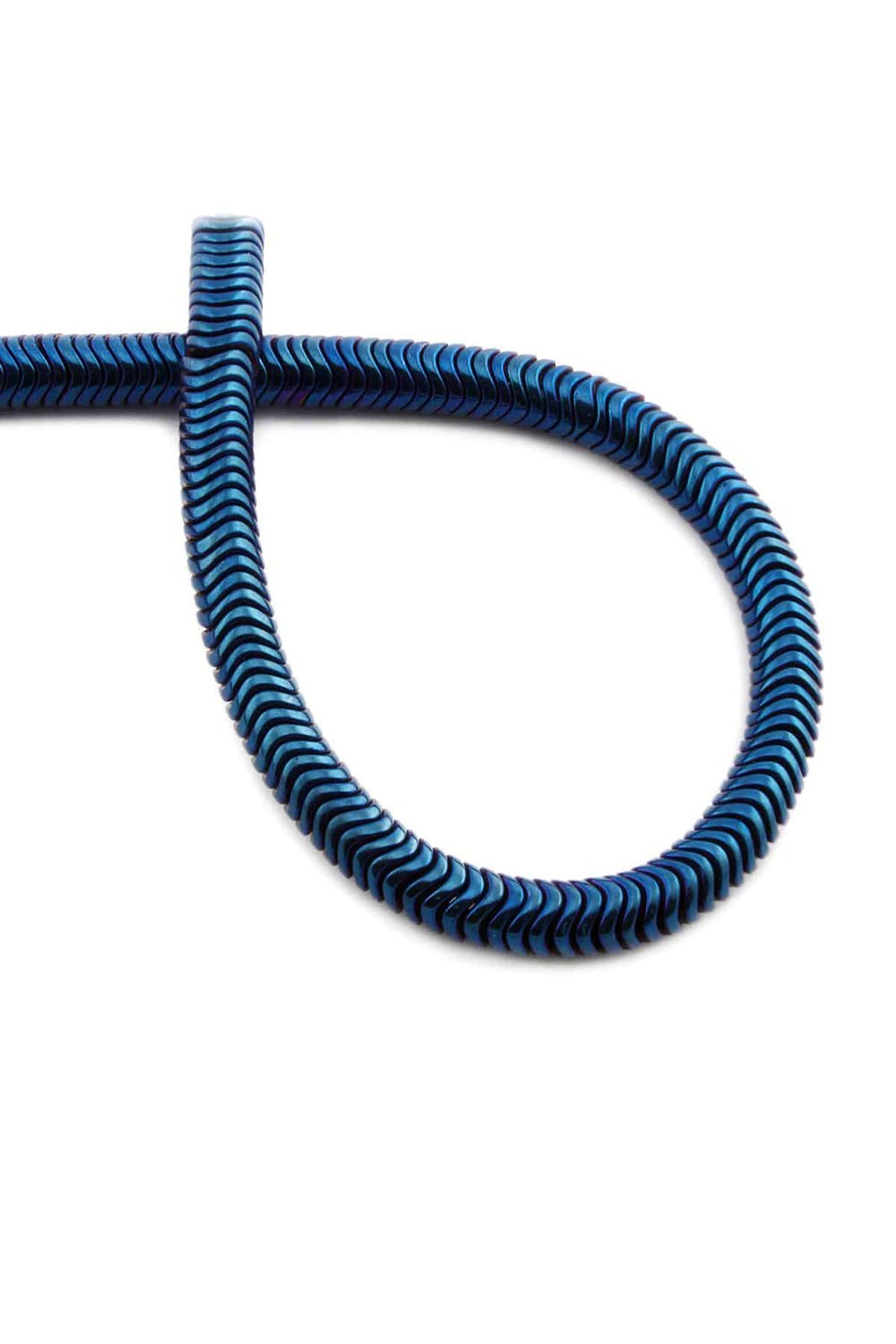 Hematit Taşı Dalgalı Kesim Parlak Mavi 6x1mm Doğal Taş Dizi