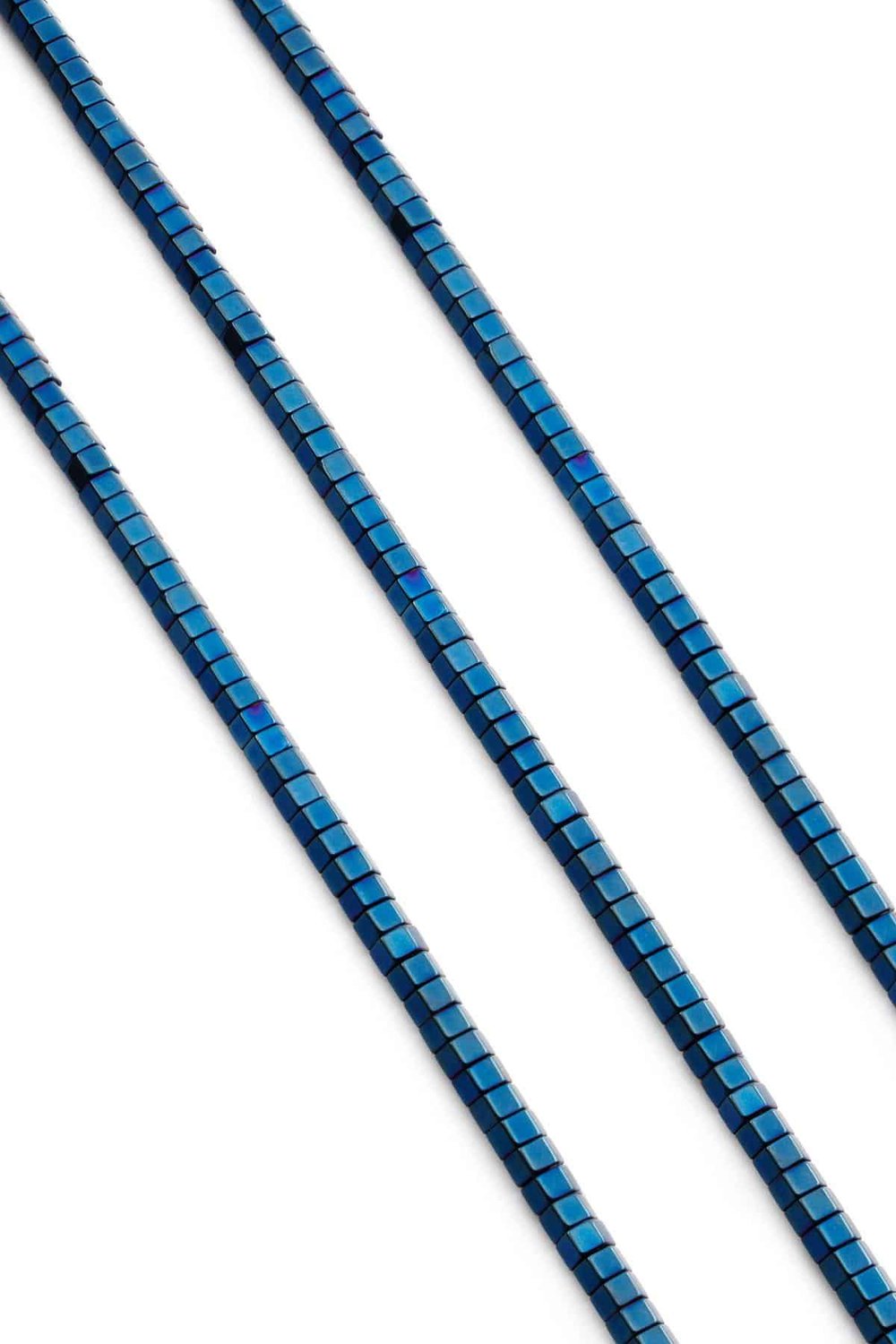 Hematite Natural Stone Shiny Blue Washer Cut 6x3mm String Of Beads