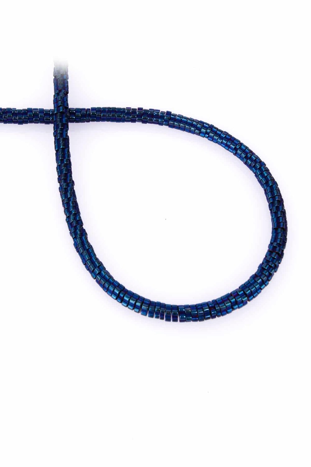 Hematite Natural Stone Shiny Blue Washer Cut 4x1mm String Of Beads