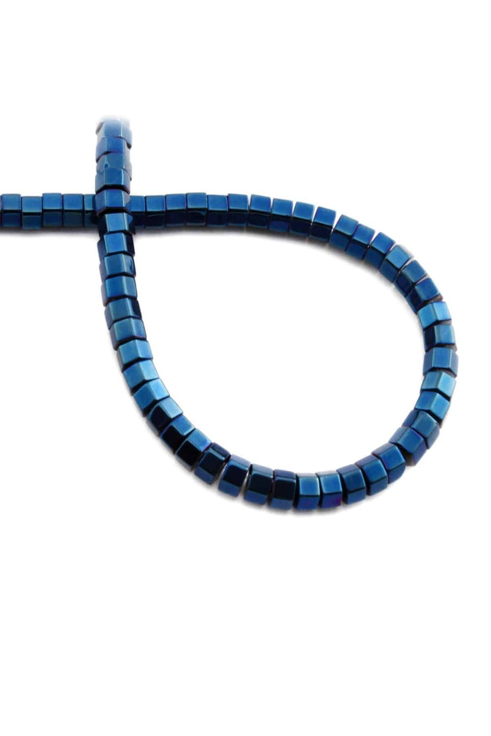 Hematite Natural Stone Shiny Blue Washer Cut 6x3mm String Of Beads