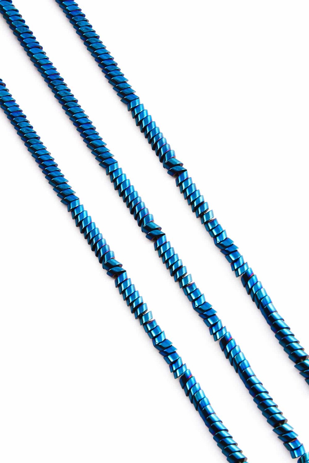 Hematit Taşı Rondela Kesim Parlak Mavi 4x2mm Doğal Taş Dizi