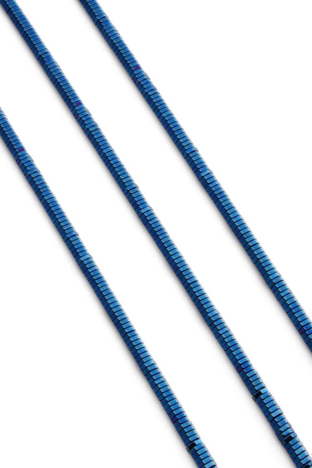 Hematite Natural Stone Shiny Blue Washer Cut 4x1mm String Of Beads