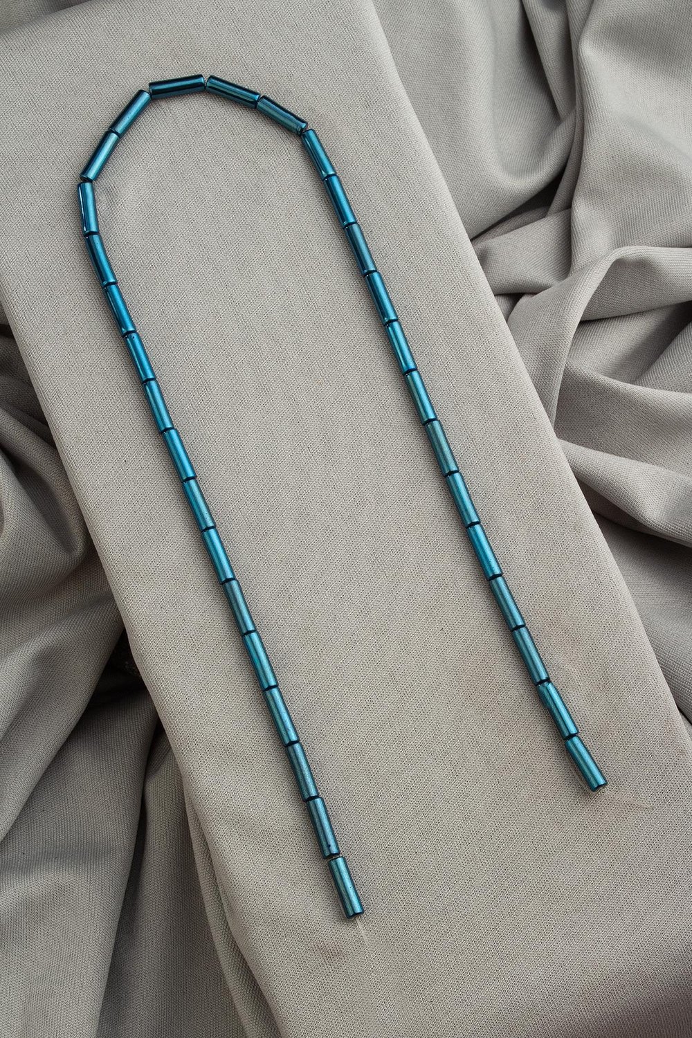 Hematit Doğal Taş Parlak Mavi Silindir Kesim 4x13mm Dizi [AA]
