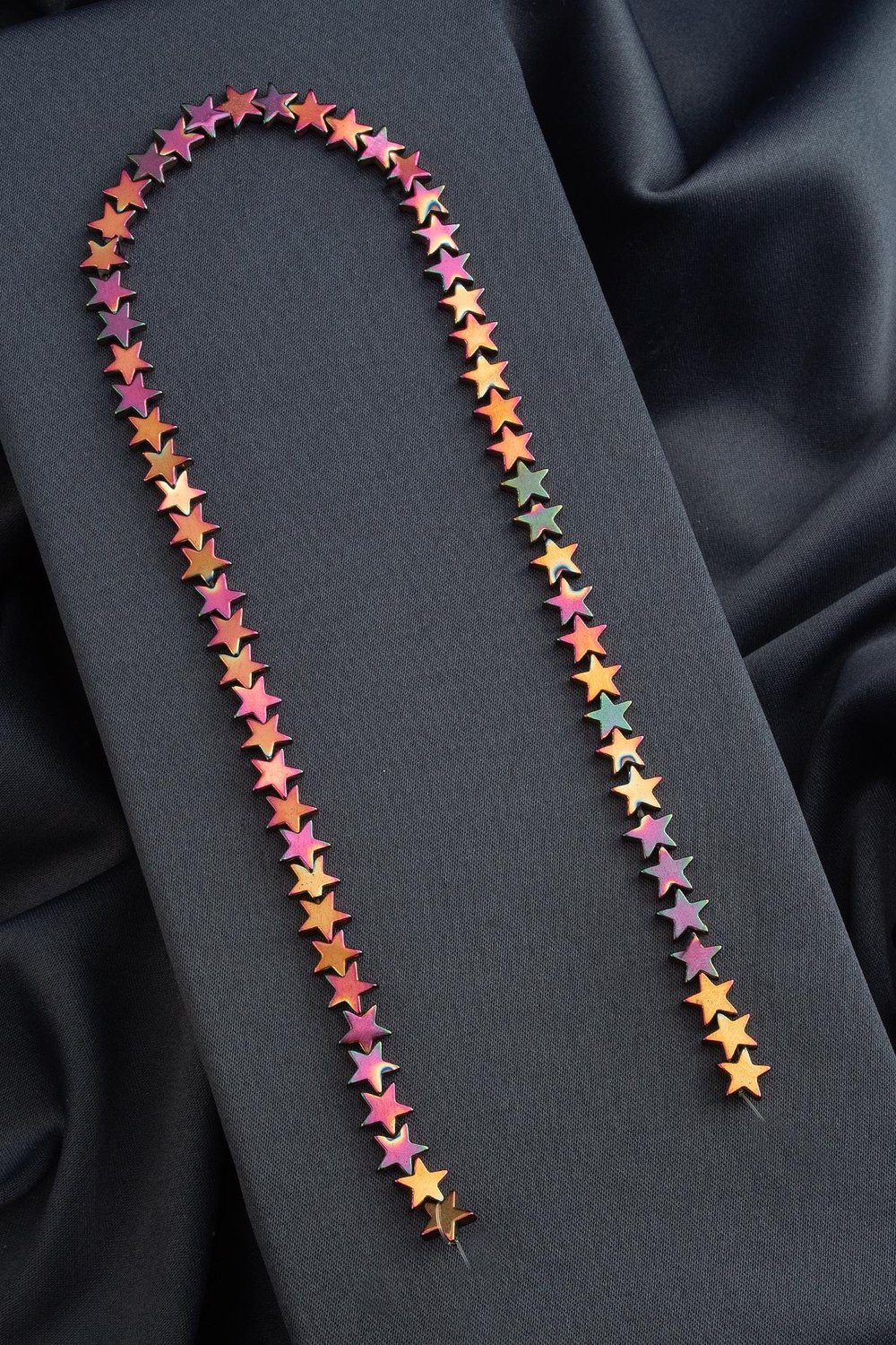 Hematit Doğal Taş Parlak Pembe Yıldız Kesim 8mm Dizi